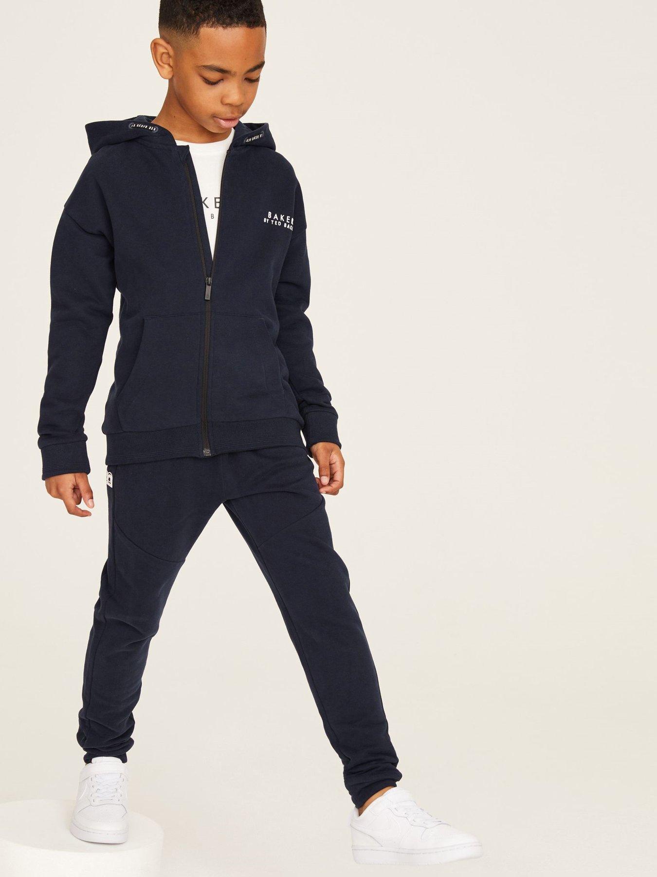 undefined Younger Boys Hoodie  &  Jogger Zip Set - Navy