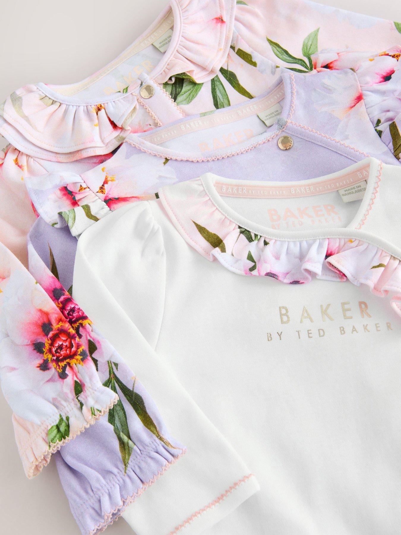 Image 2 of 7 of Ted Baker Baby Girls Bow Sleepsuits - Pink