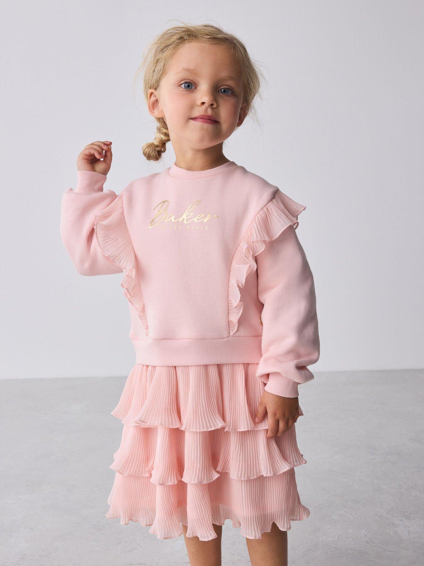 Ted Baker Younger Girls Frill Dress - Pink