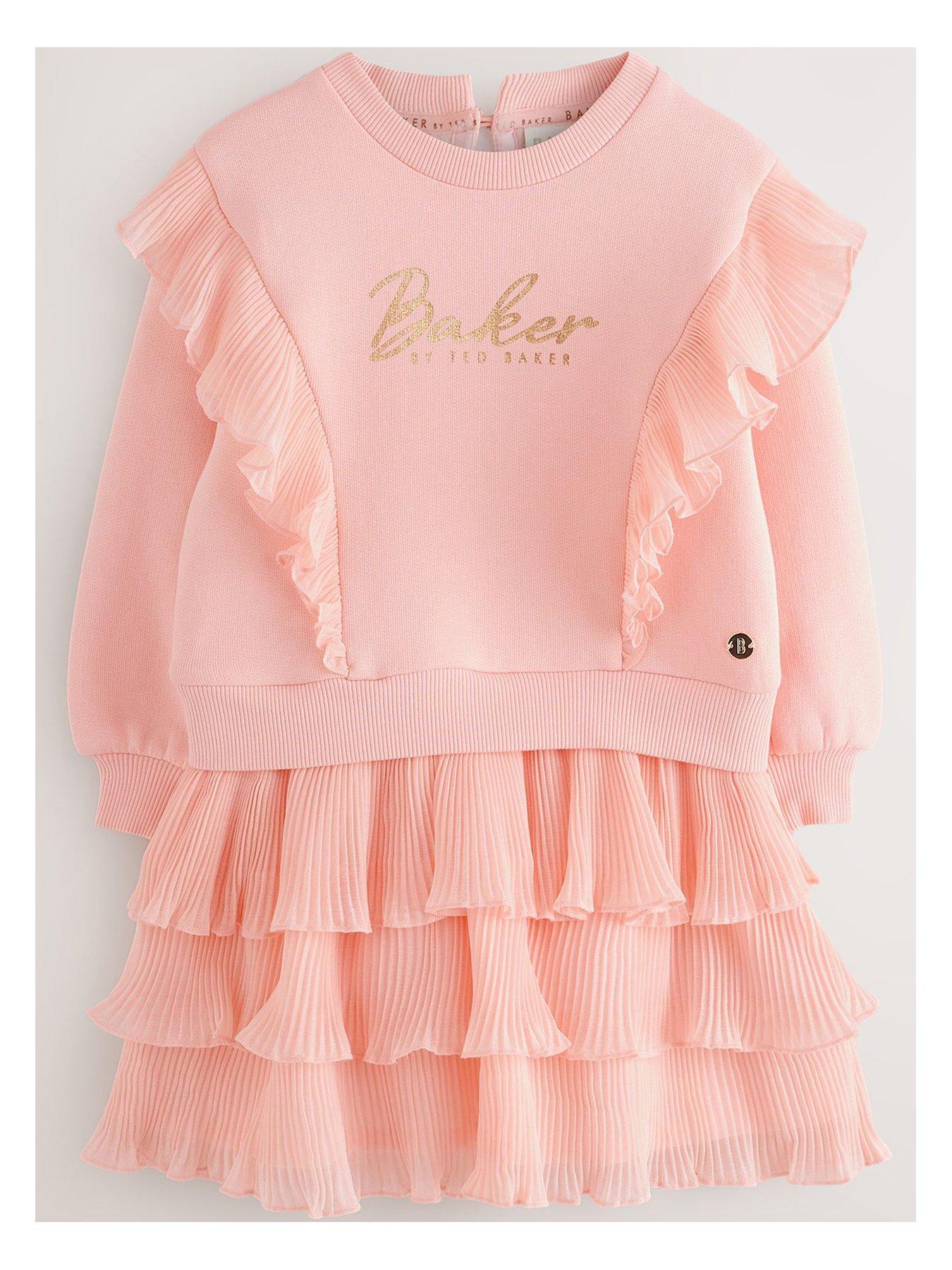 undefined Younger Girls Frill Dress - Pink
