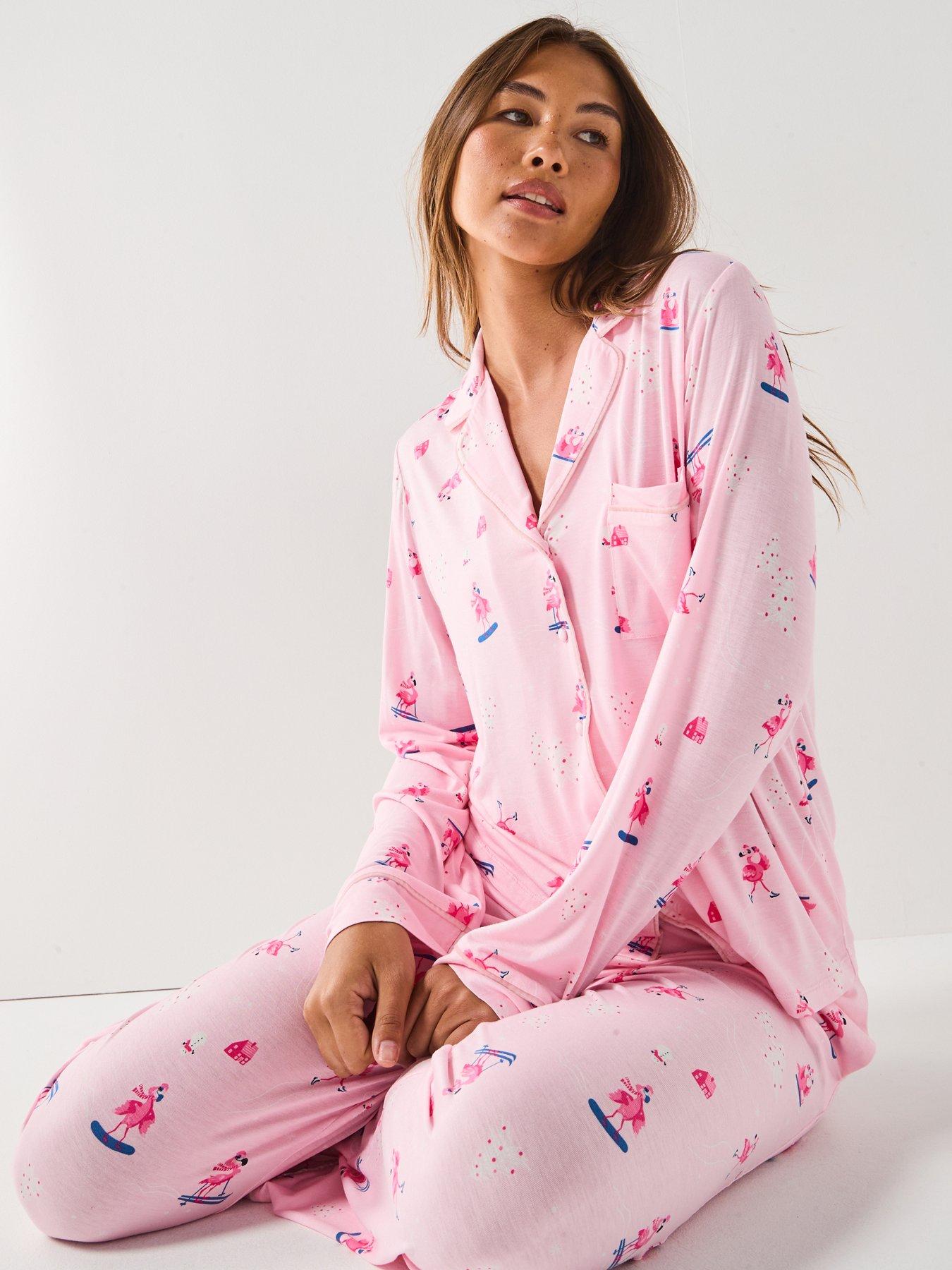The Very Collection Womens Family Christmas Pj Flamingo Revere Mini Me ...