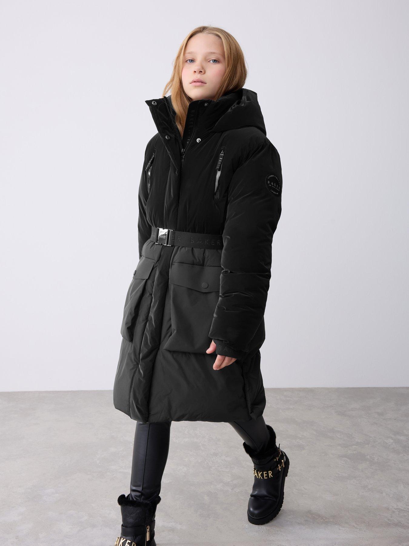 Ted Baker Older Girls Parka Coat Black Very