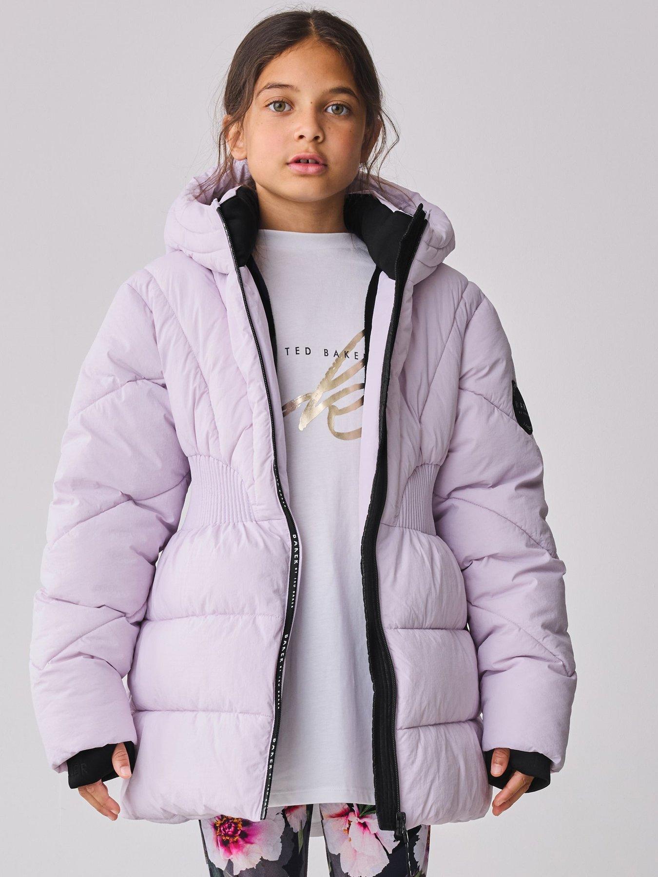 undefined Older Girls Belted Coat - Purple