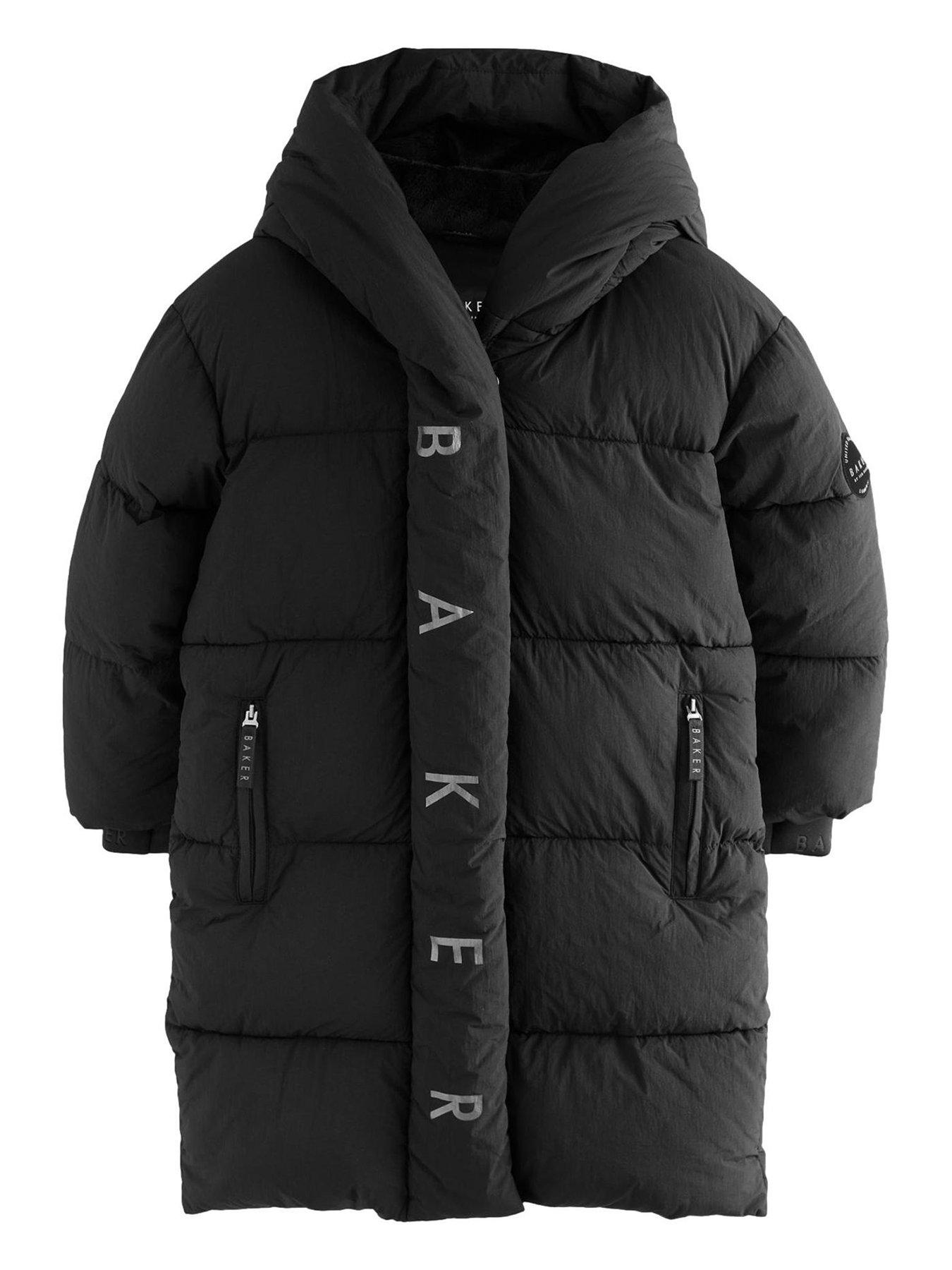 undefined Older Girls Duvet Wrap Coat - Black