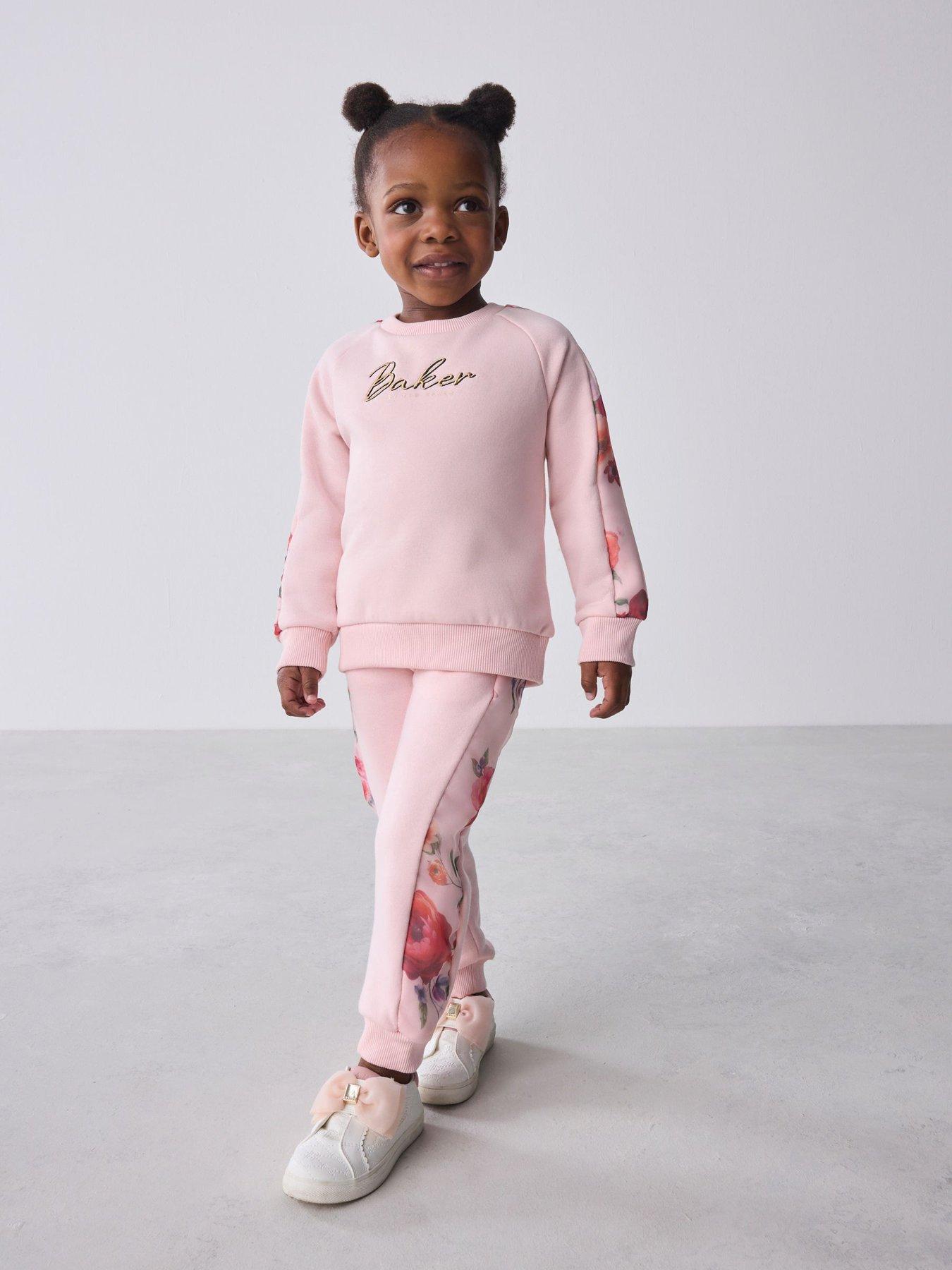 Ted Baker Younger Girls Sweat Top  &  Jogger Set - Pink