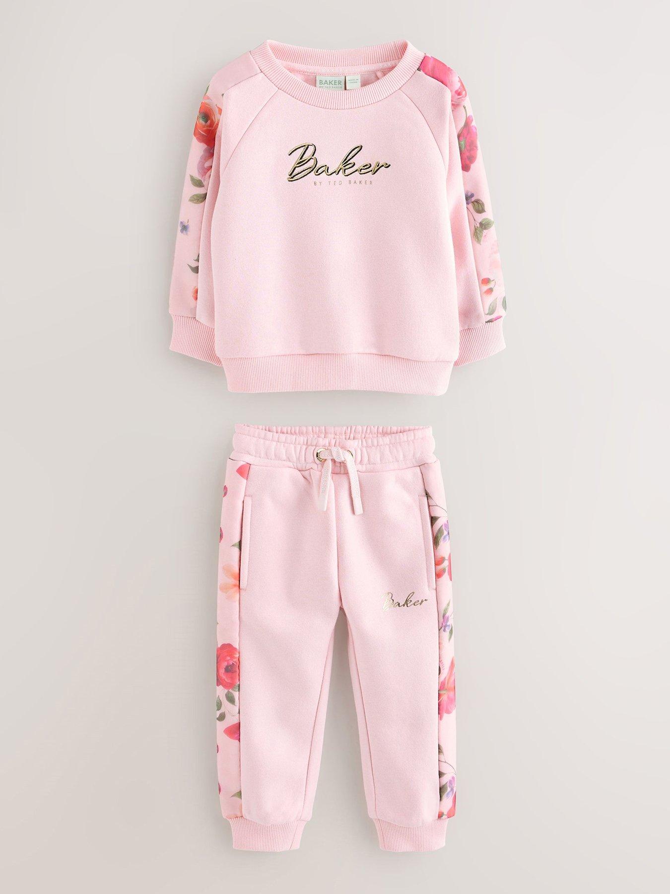 Ted Baker Younger Girls Sweat Top  &  Jogger Set - Pink