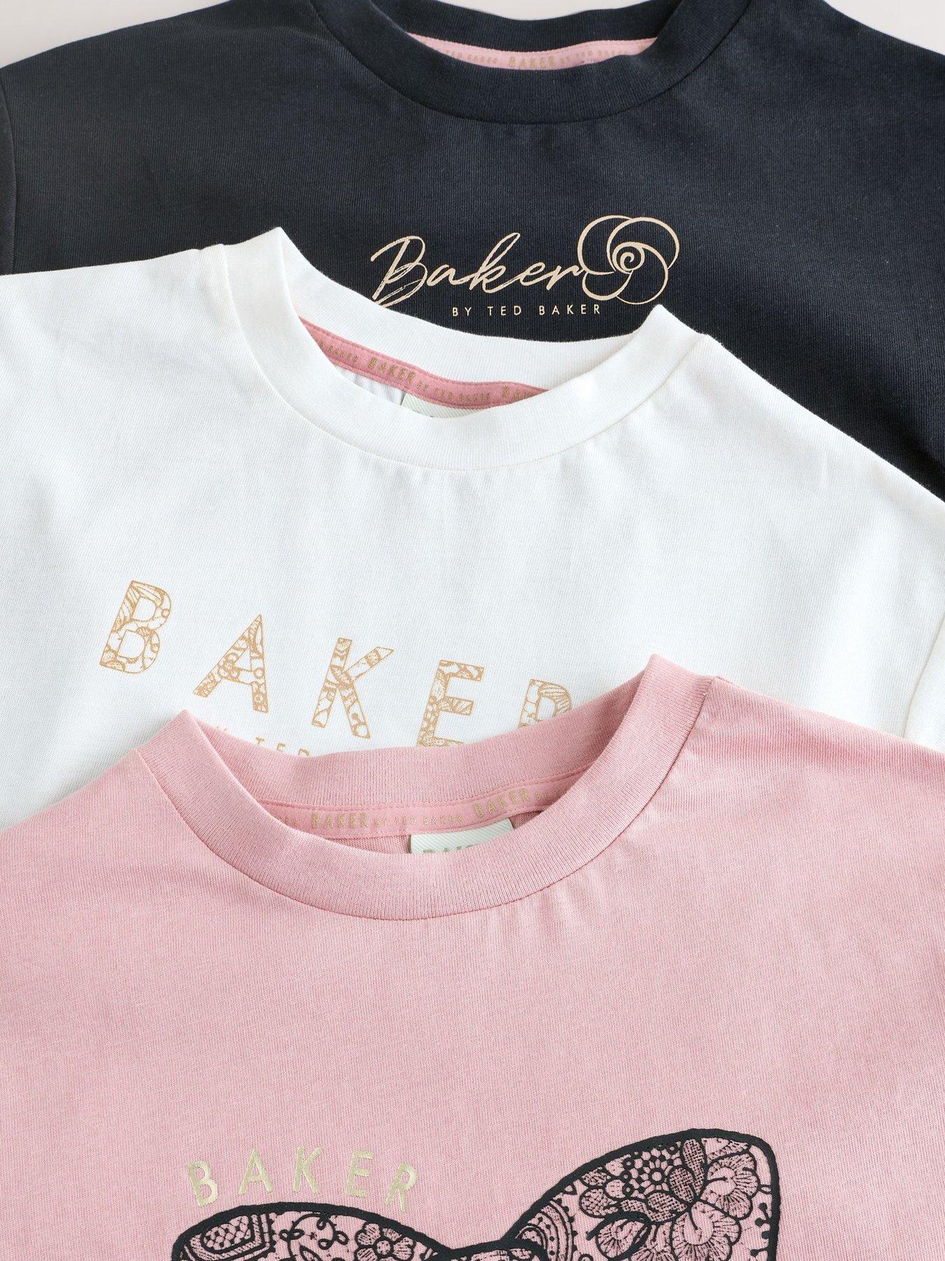 Image 2 of 7 of Ted Baker Younger Girls 3 Pack Bow T-Shirt - Multi