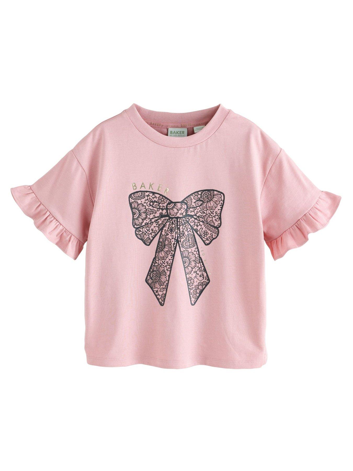 Image 6 of 7 of Ted Baker Younger Girls 3 Pack Bow T-Shirt - Multi