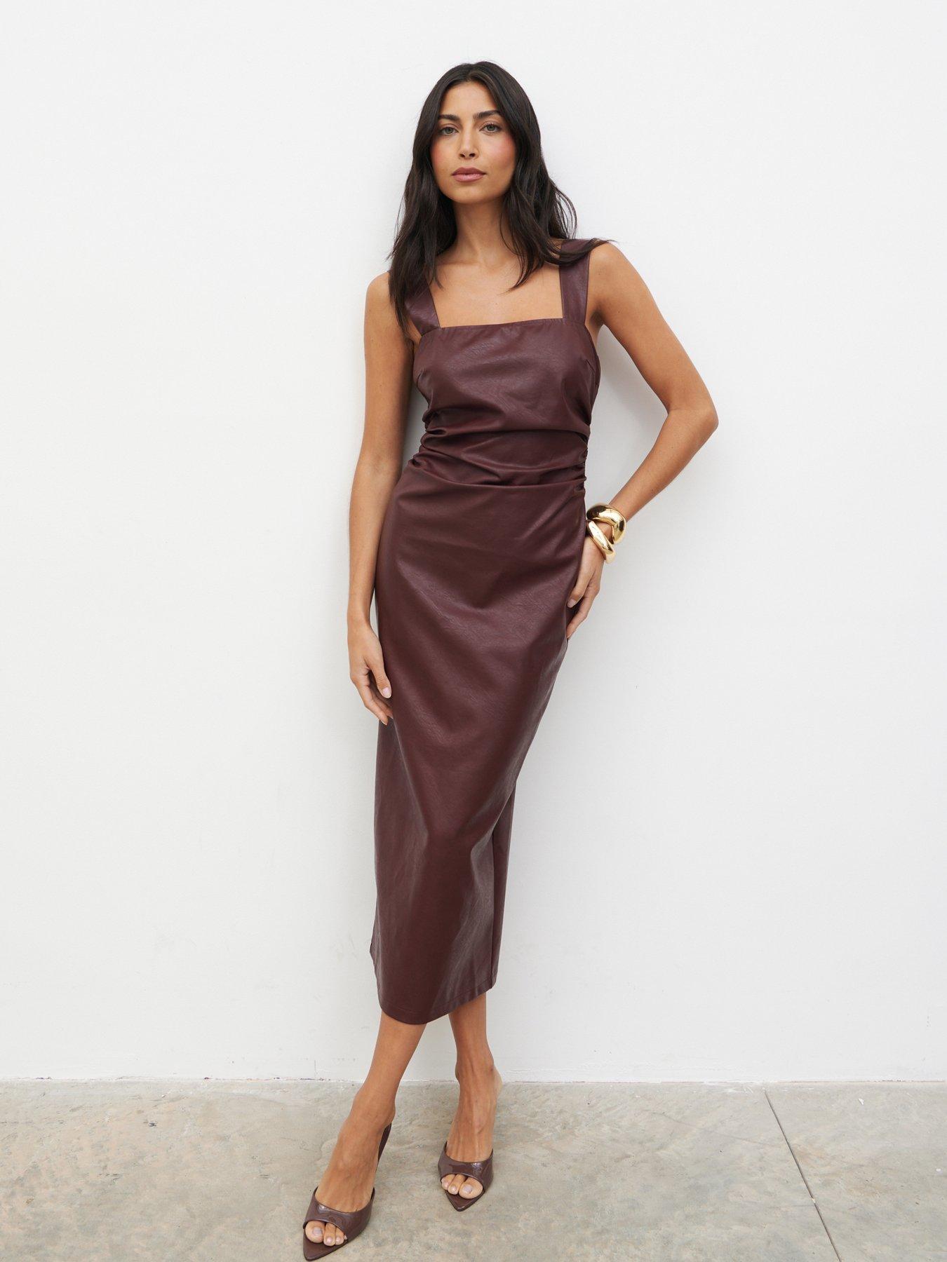 Pretty Lavish Libbi Leather Midaxi Dress