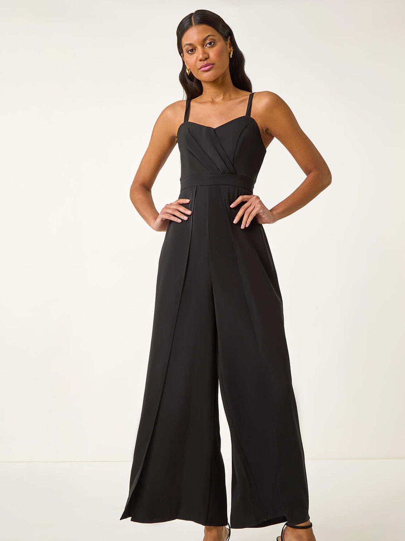 Roman Pleated Strappy Jumpsuit - Black | Very