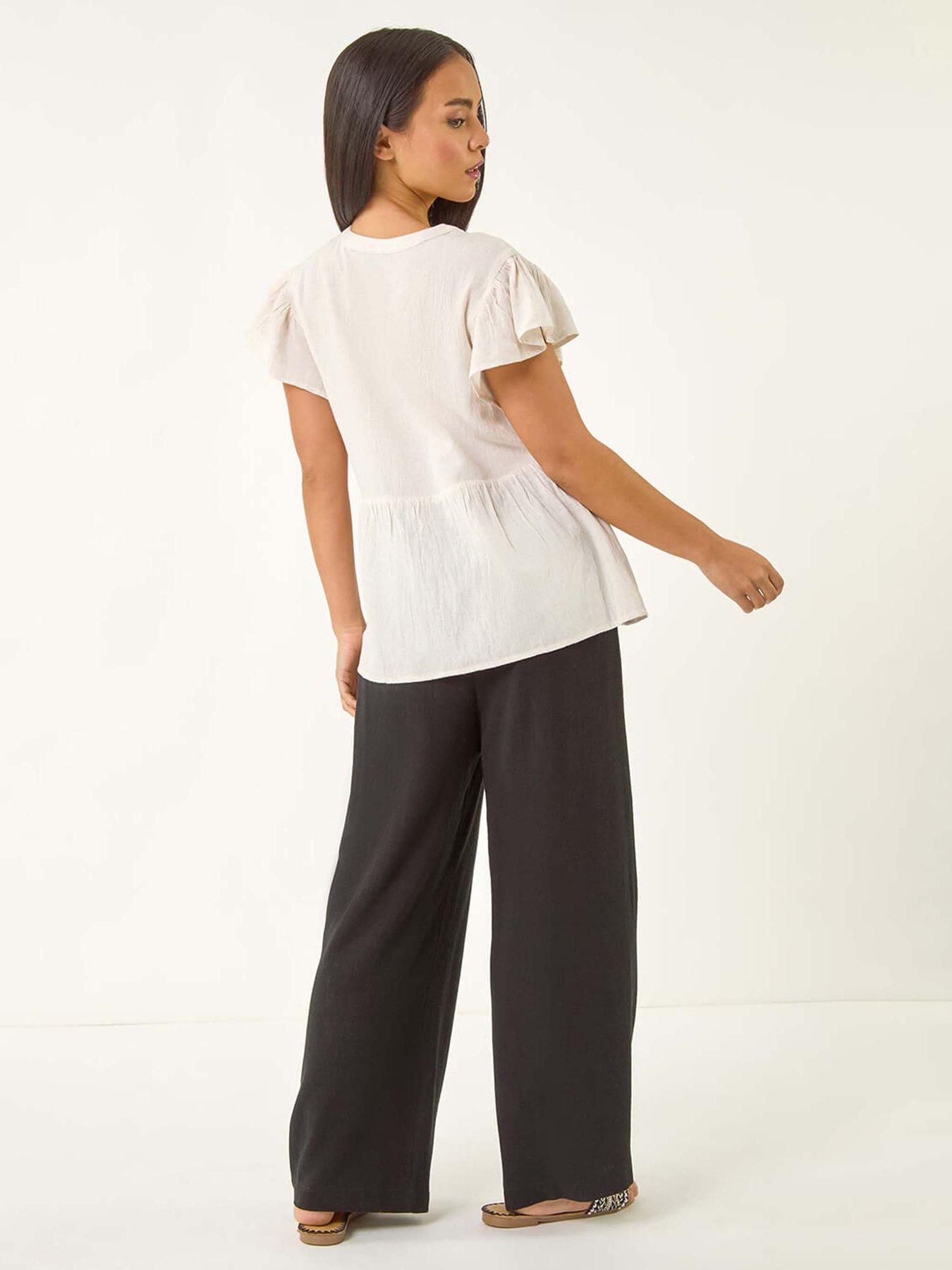 Image 2 of 5 of Roman Petite Embroidered Tassel Tie Top - Ivory