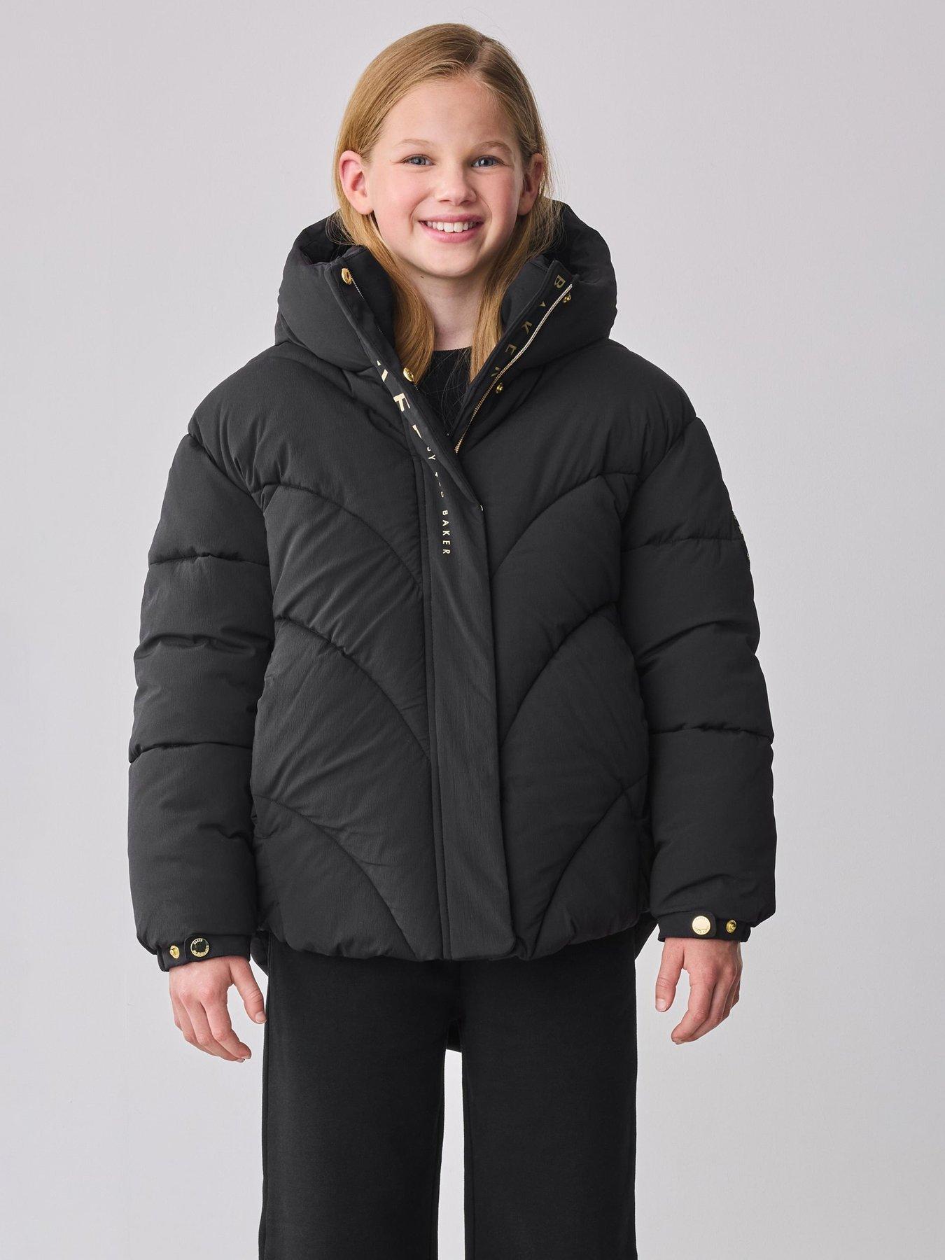 undefined Older Girls Panel Coat -  Black