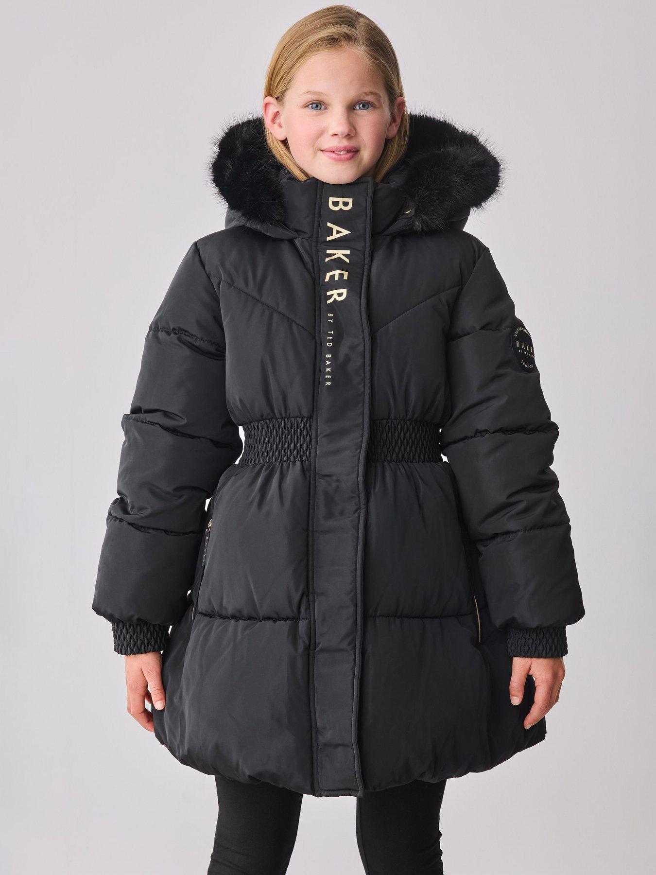 undefined Older Girls Skirted Coat - Black