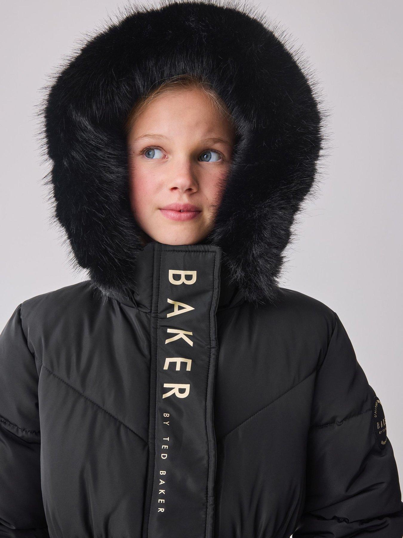 Image 3 of 6 of Ted Baker Older Girls Skirted Coat - Black