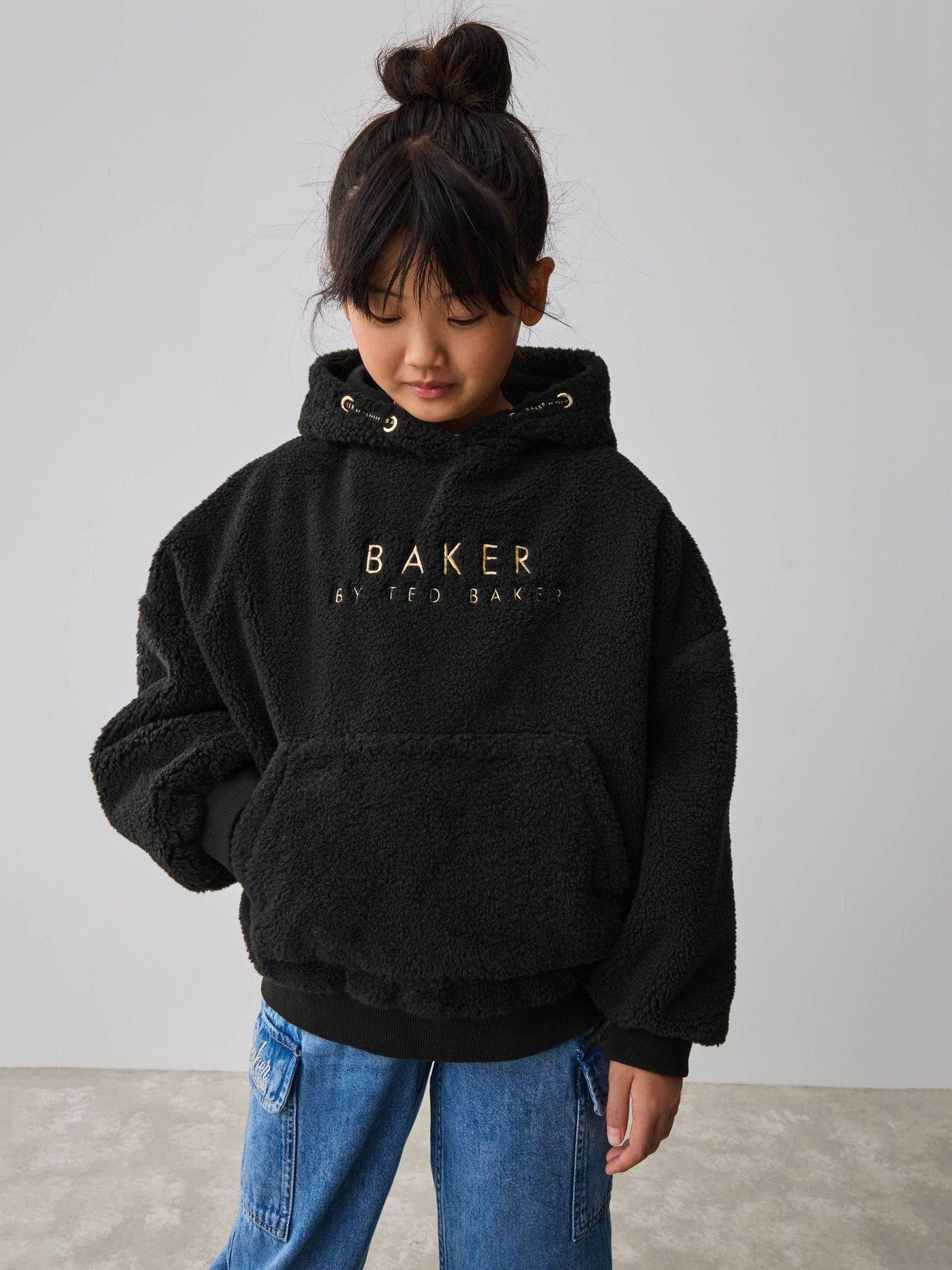 undefined Older Girls Fleece Hoodie - Black