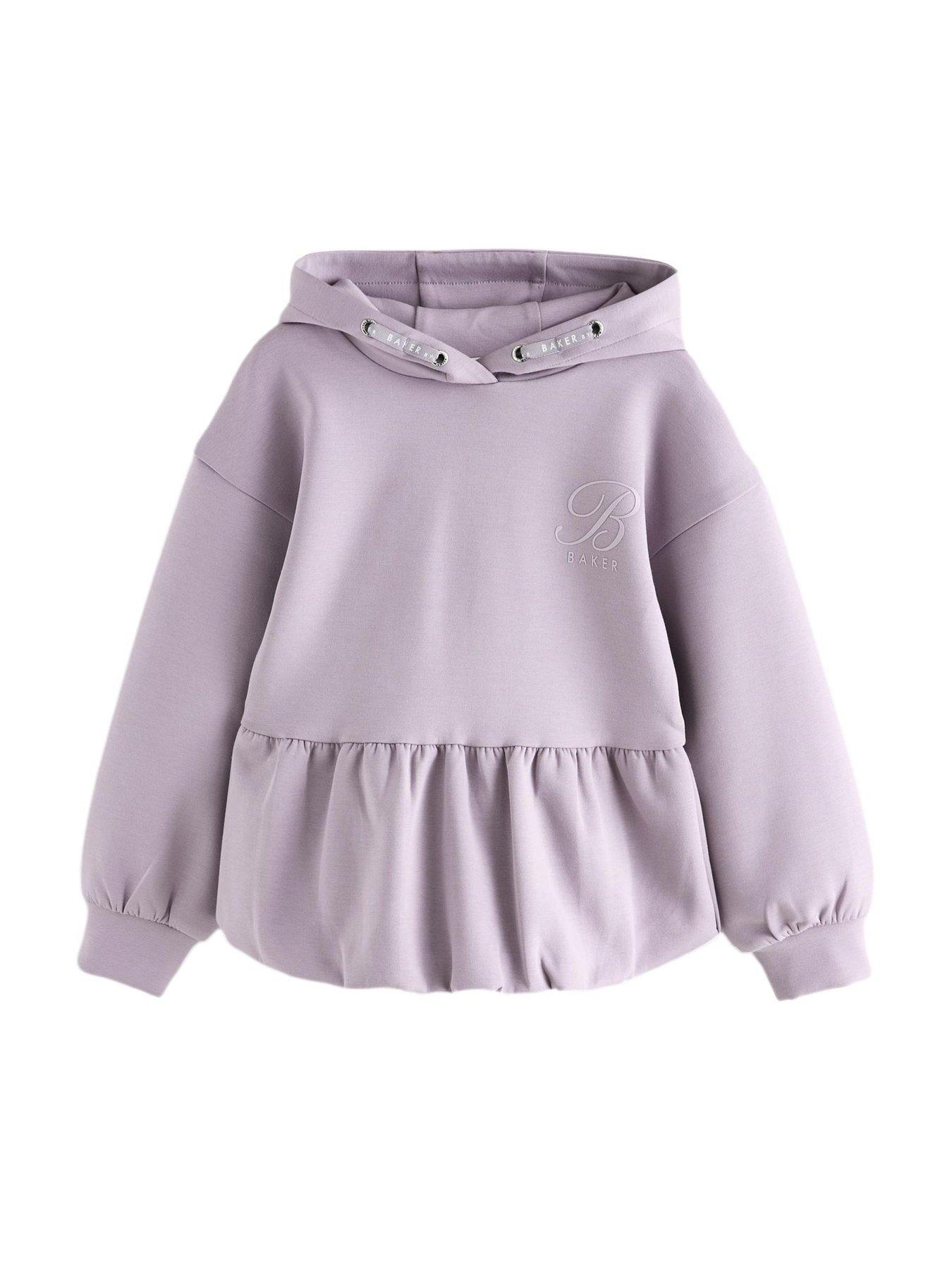 Image 5 of 6 of Ted Baker Older Girls Peplum Hem Hoodie - Purple
