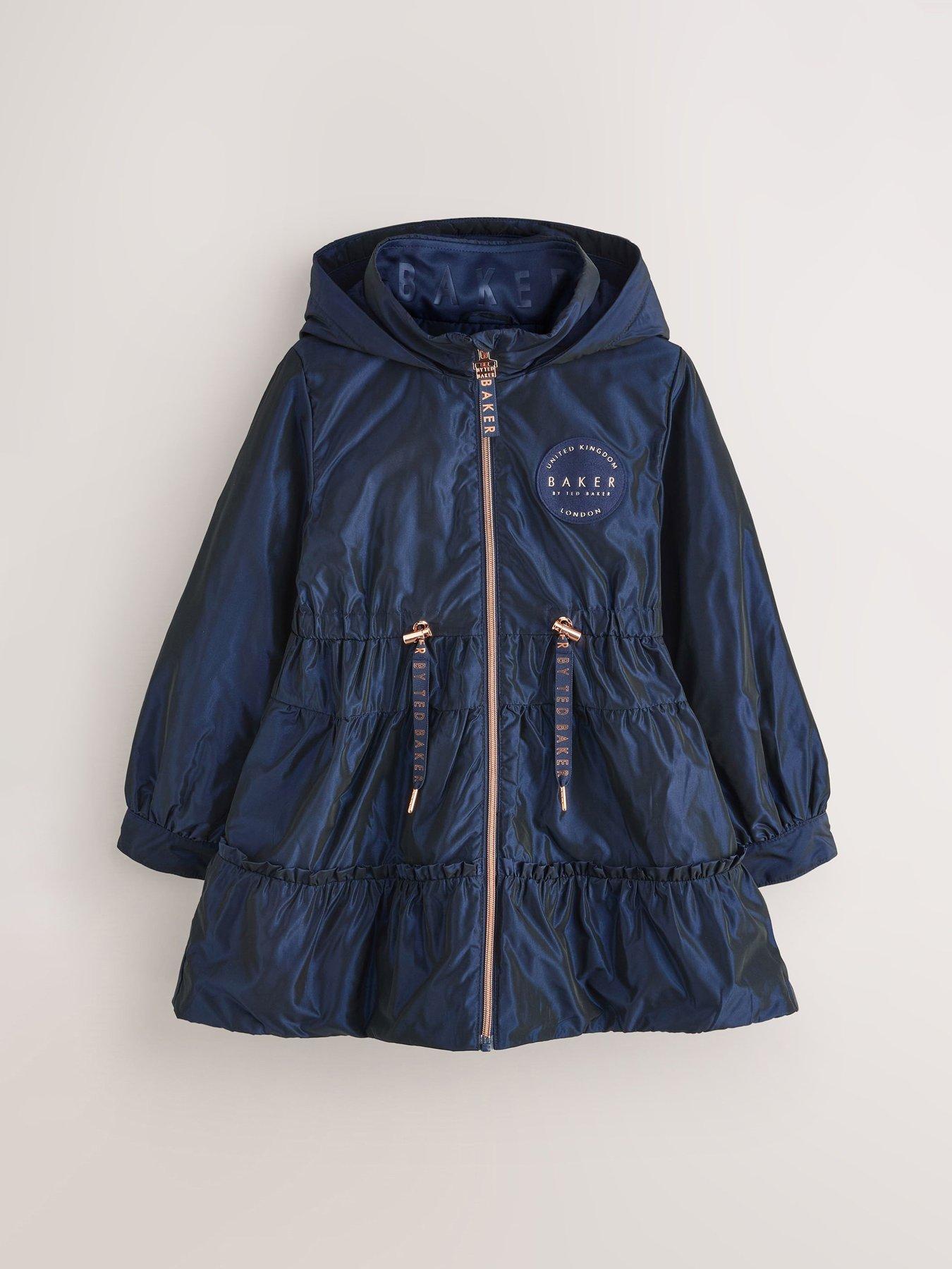 Ted Baker Older Girls Tiered Coat Navy Very