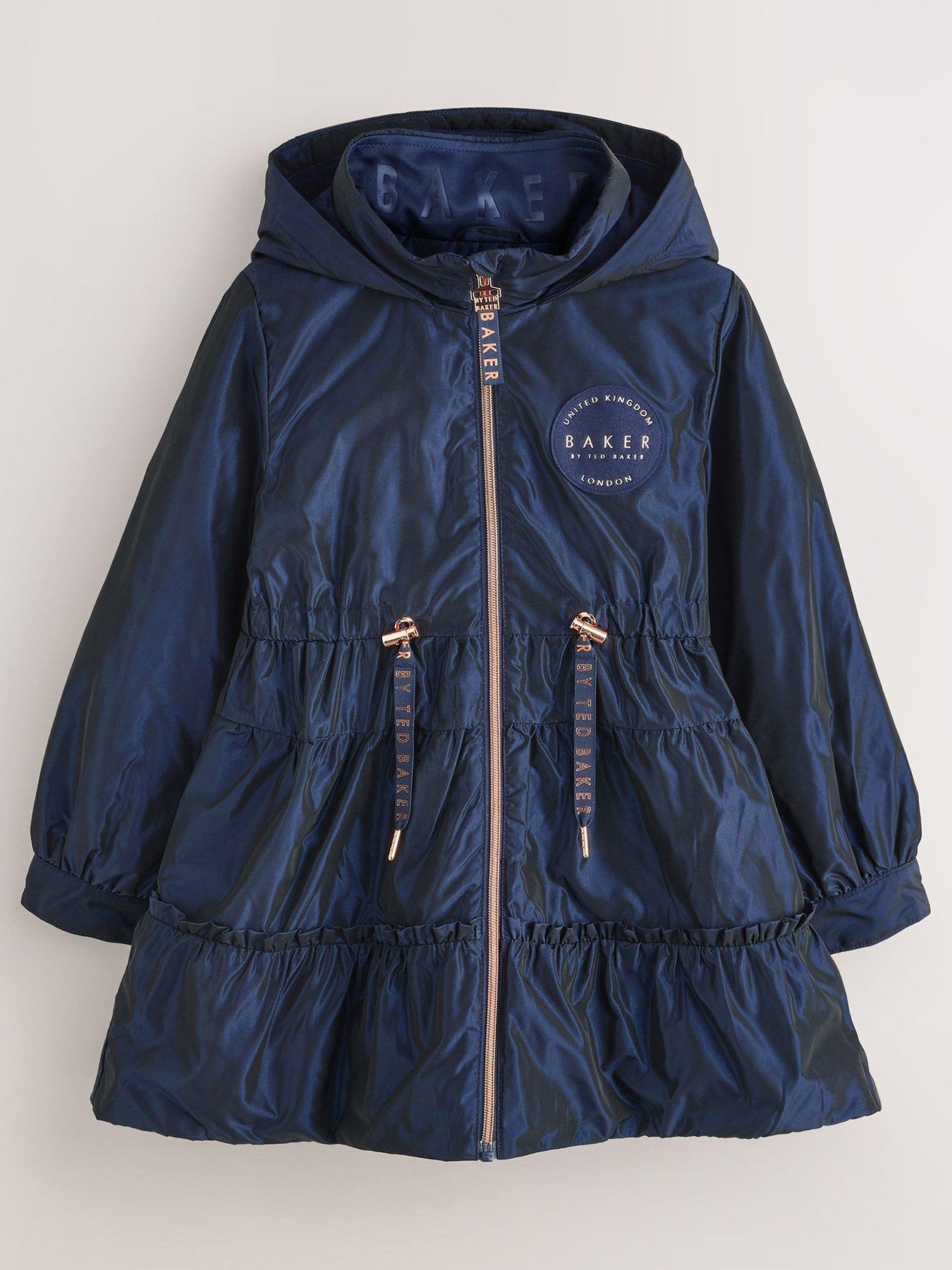 undefined Older Girls Tiered Coat - Navy