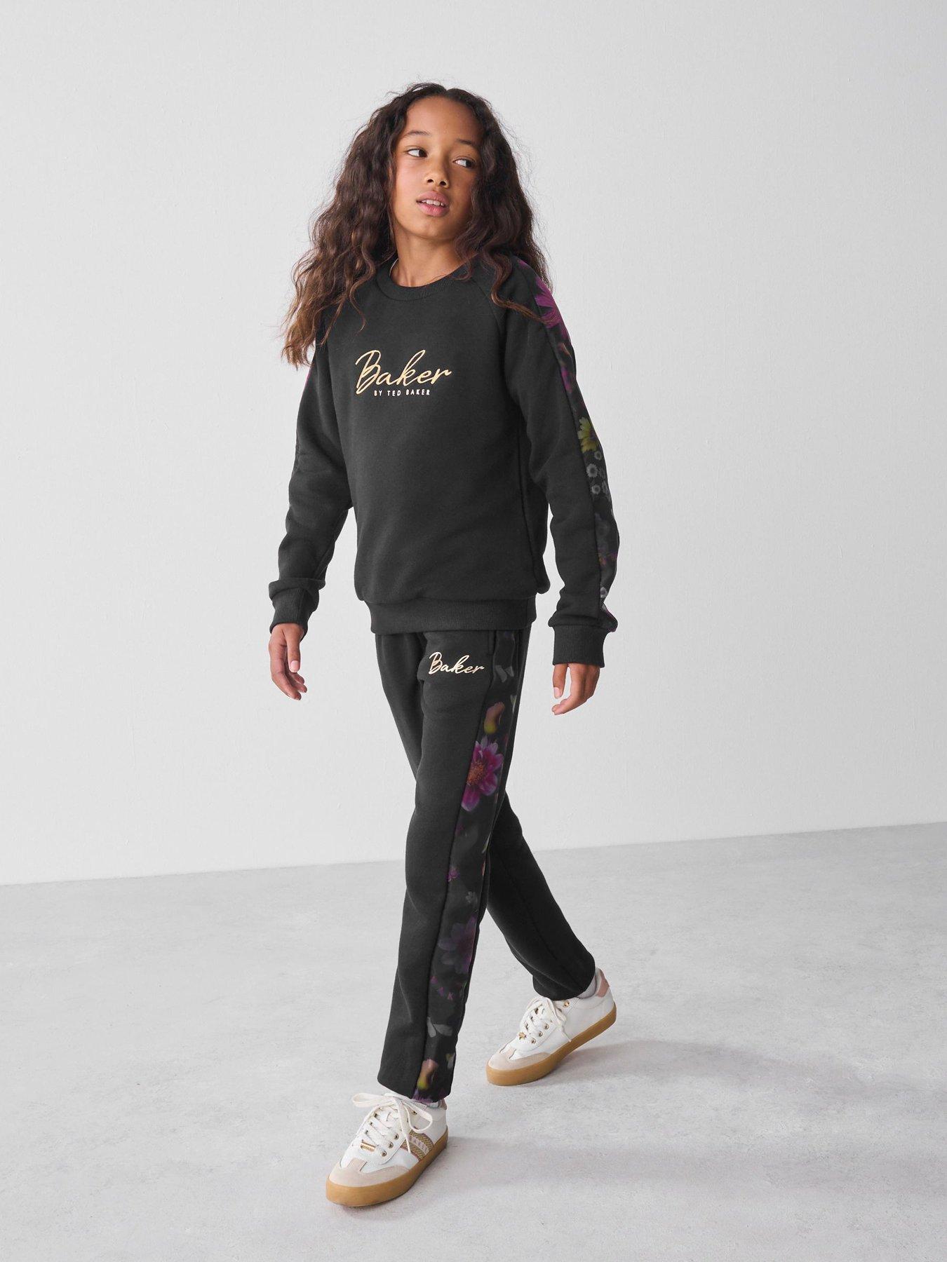 Image 1 of 6 of Ted Baker Older Girls Sweat Top &amp; Jogger Set - Black