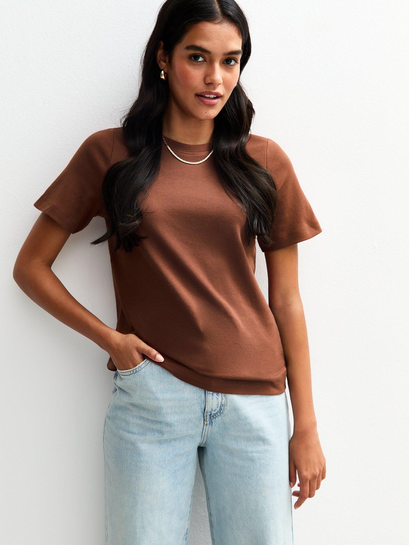 undefined Brown Premium Heavyweight Cotton Relaxed T-shirt