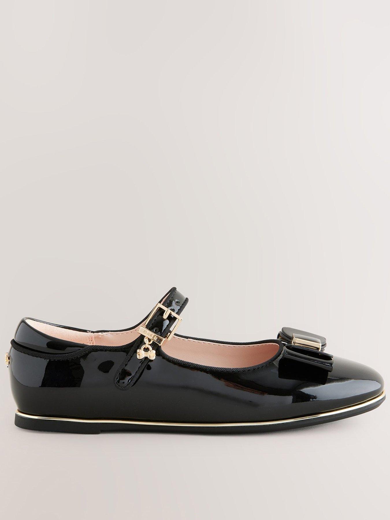 undefined Girls Bow Patent Shoes - Black
