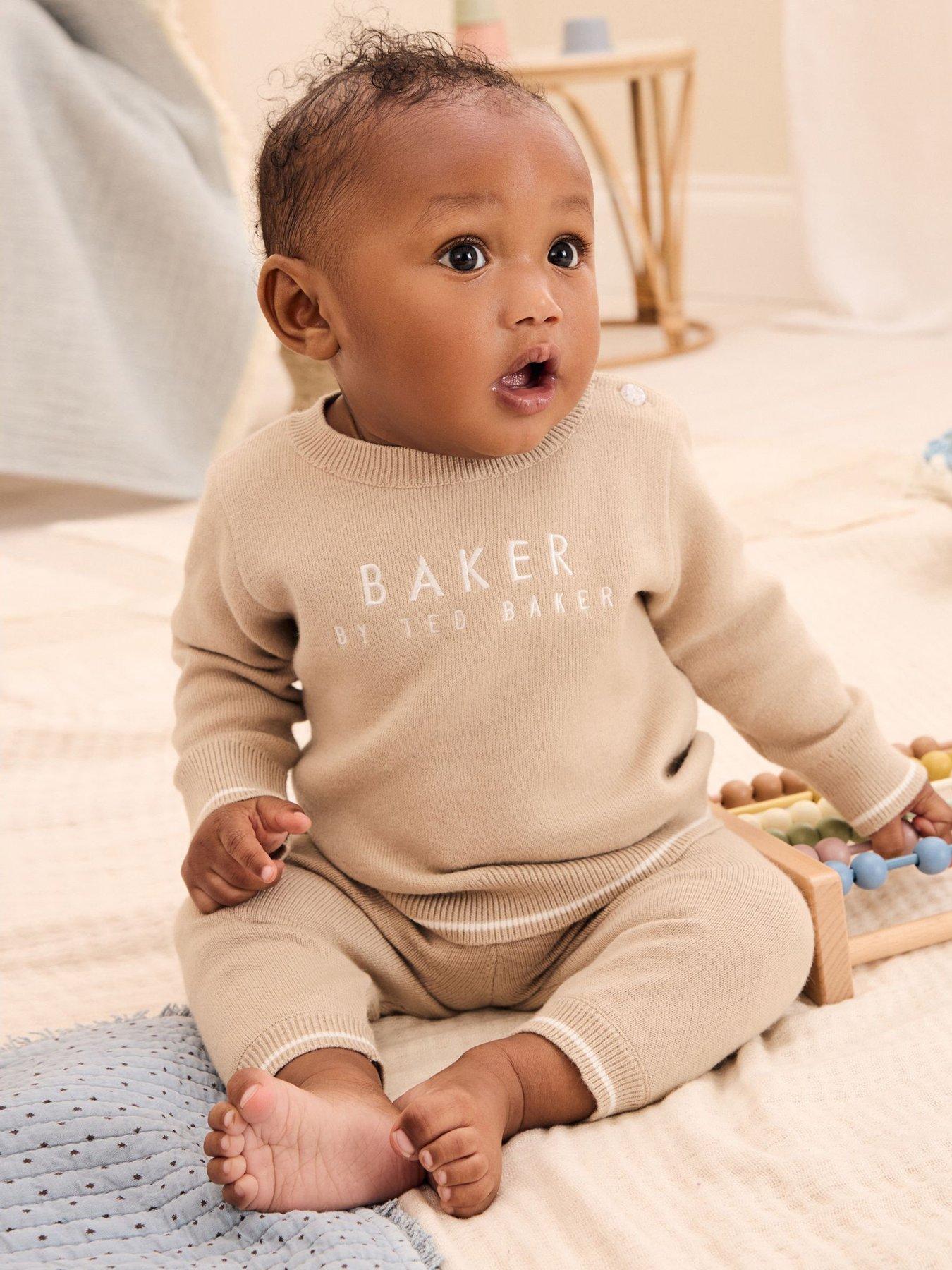 undefined Baby Boys Knitted Top  &  Jogger Set - Beige