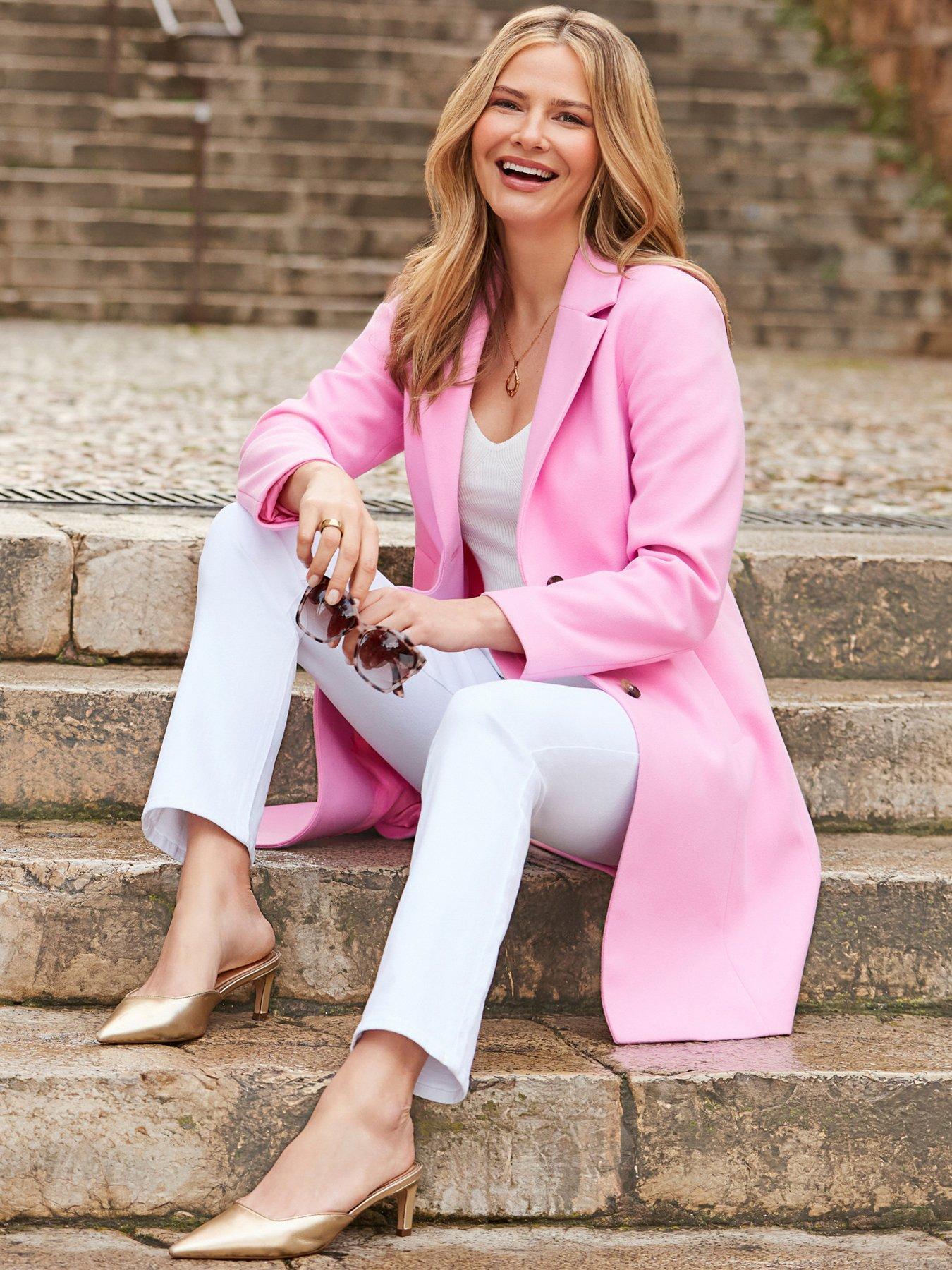 undefined Pale Pink Formal Pull Over Coat