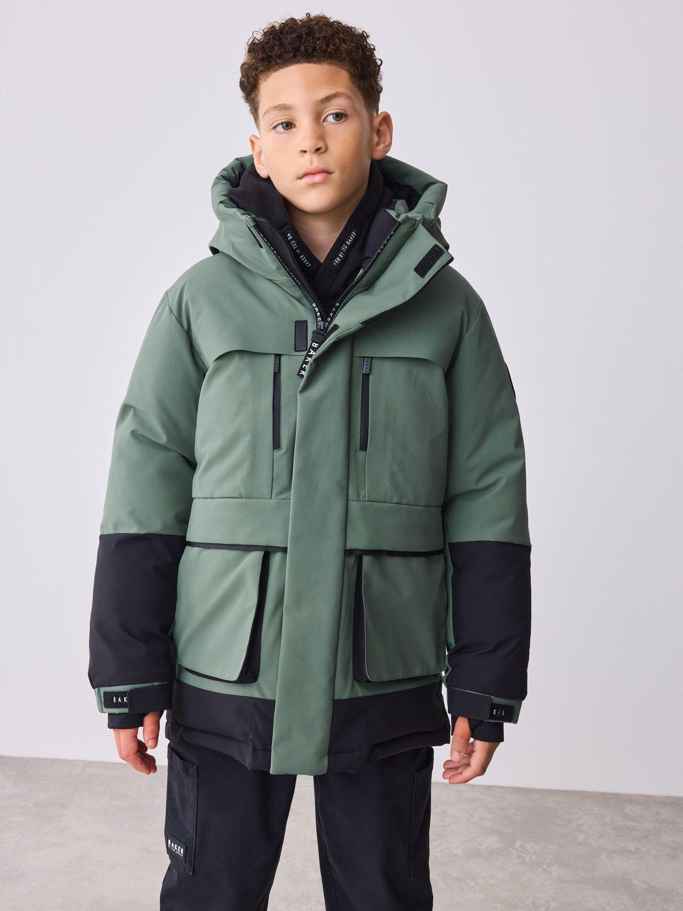 Ted Baker Younger Boys Colour Block Coat - Green