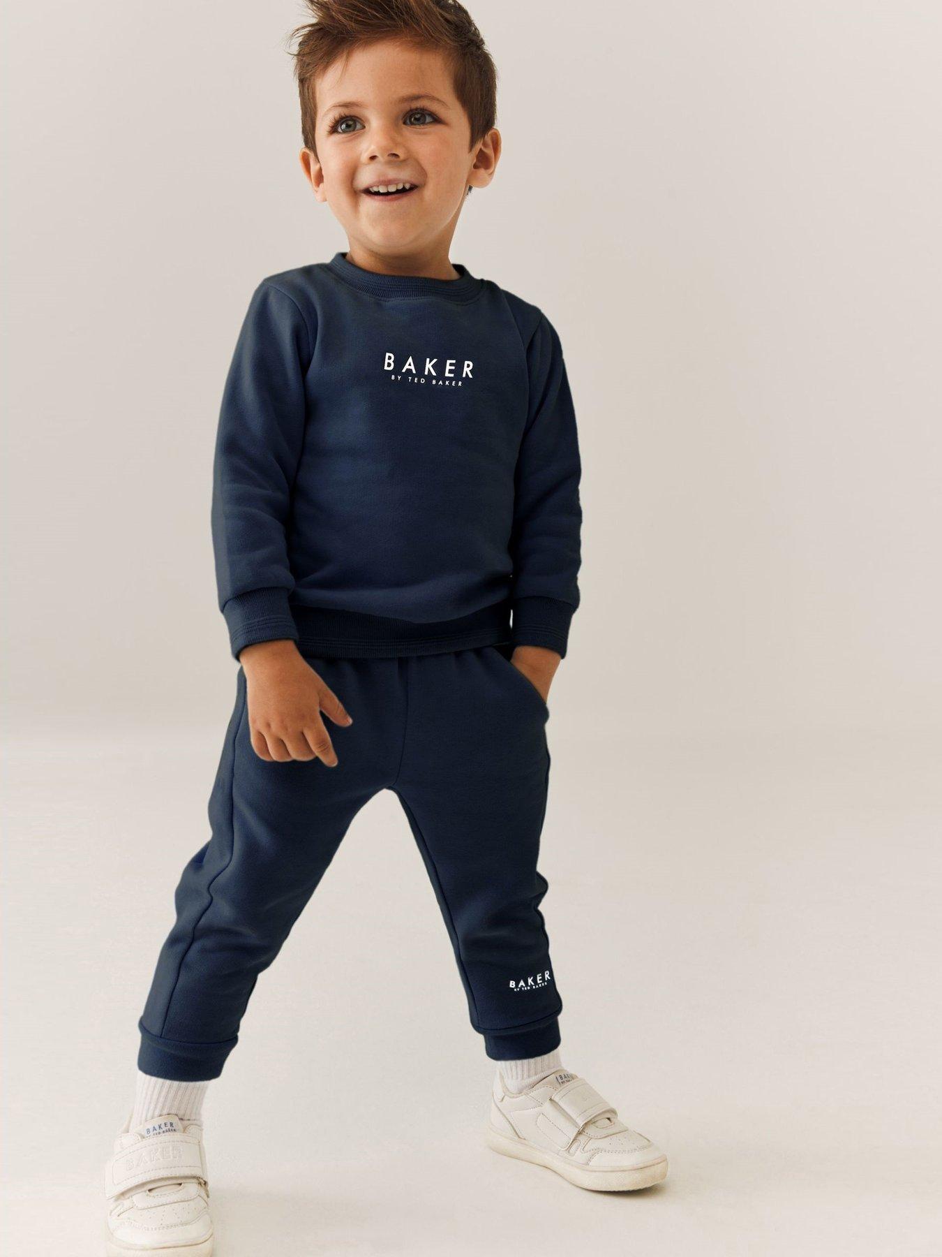 undefined Younger Boys Sweat Top  &  Jogger Set - Navy