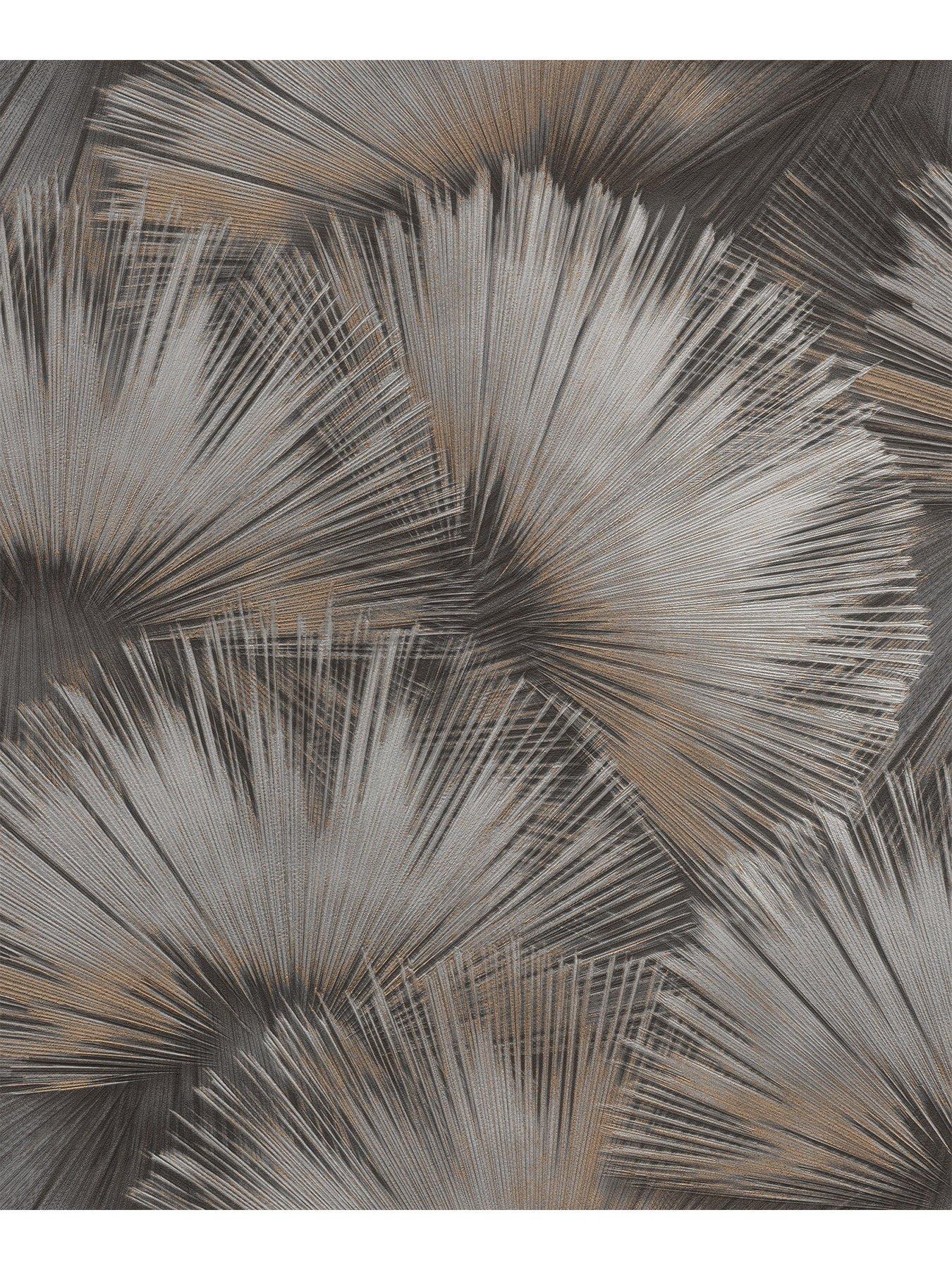 Image 2 of 5 of Rasch Opulenza Fan Wallpaper - Charcoal