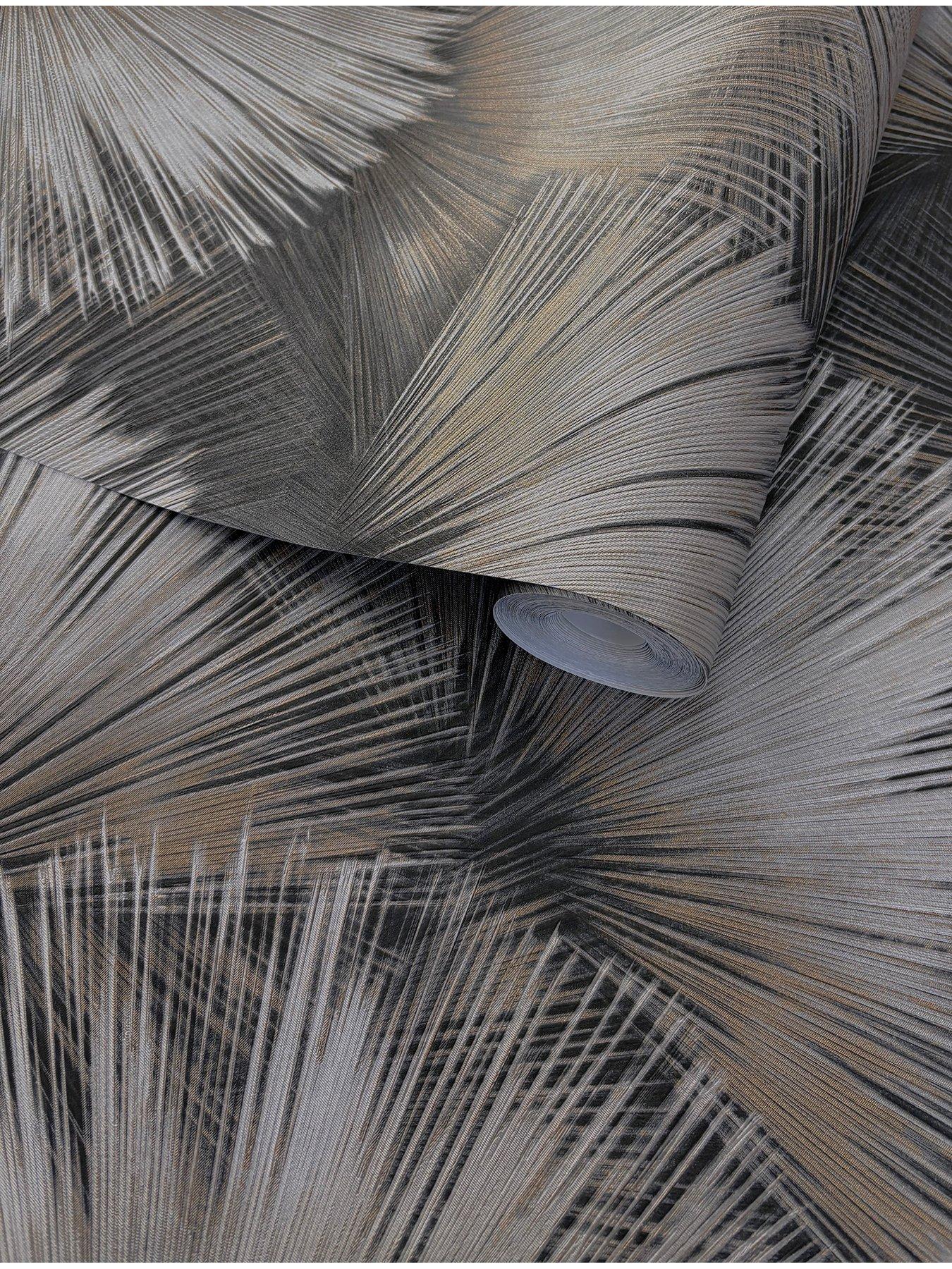 Image 5 of 5 of Rasch Opulenza Fan Wallpaper - Charcoal