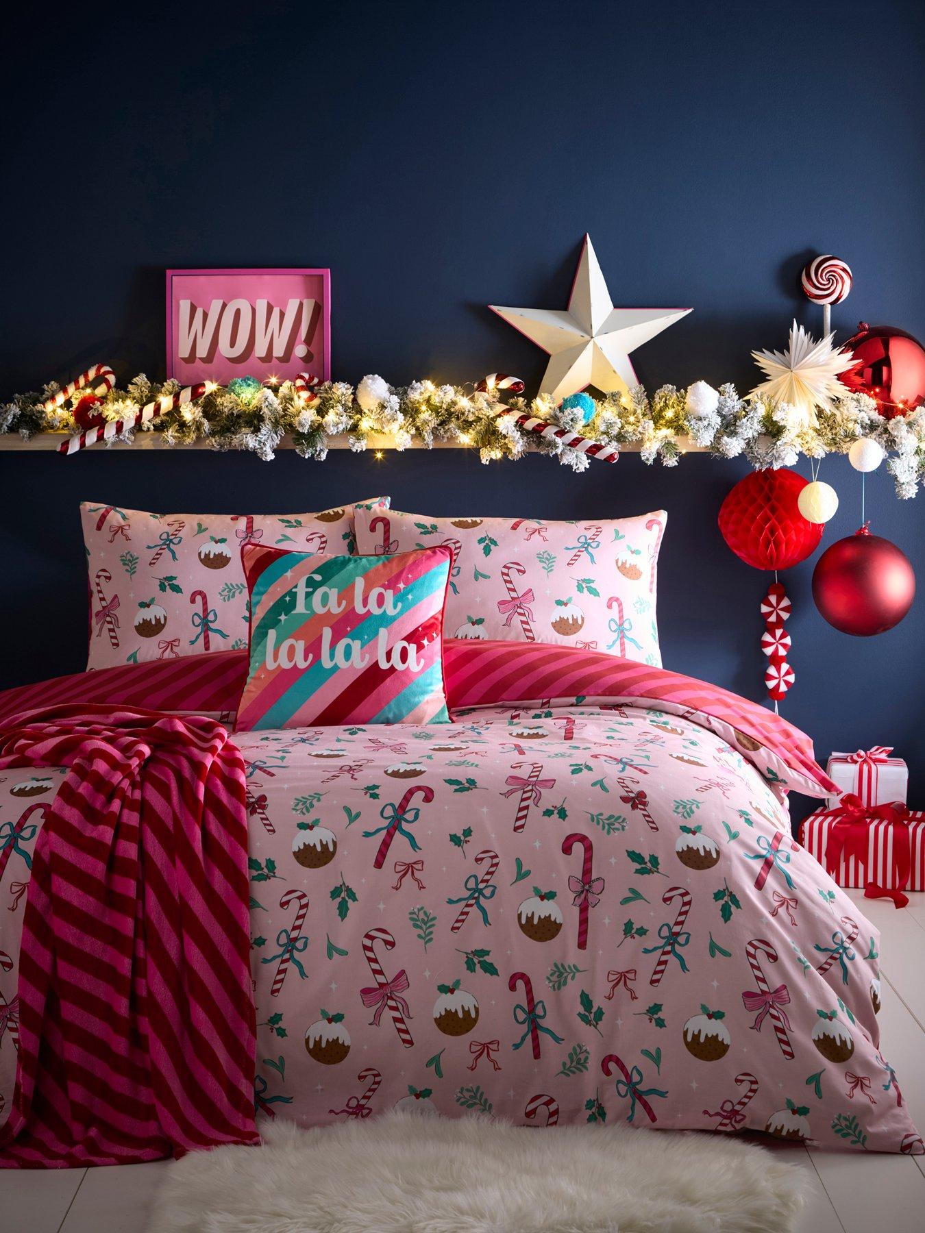 Image 4 of 4 of Fusion Fa La La Velvet 43 X 43Cm Filled Christmas Cushion