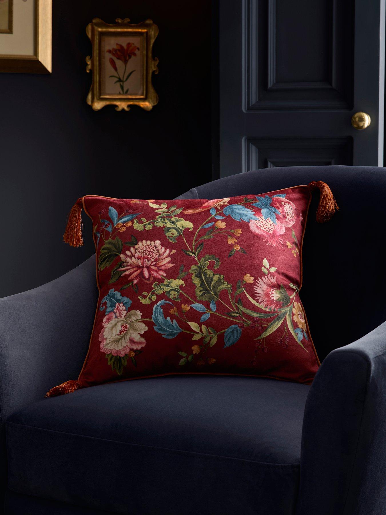 Dreams & Drapes Bejewelled Velvet Filled Cushion