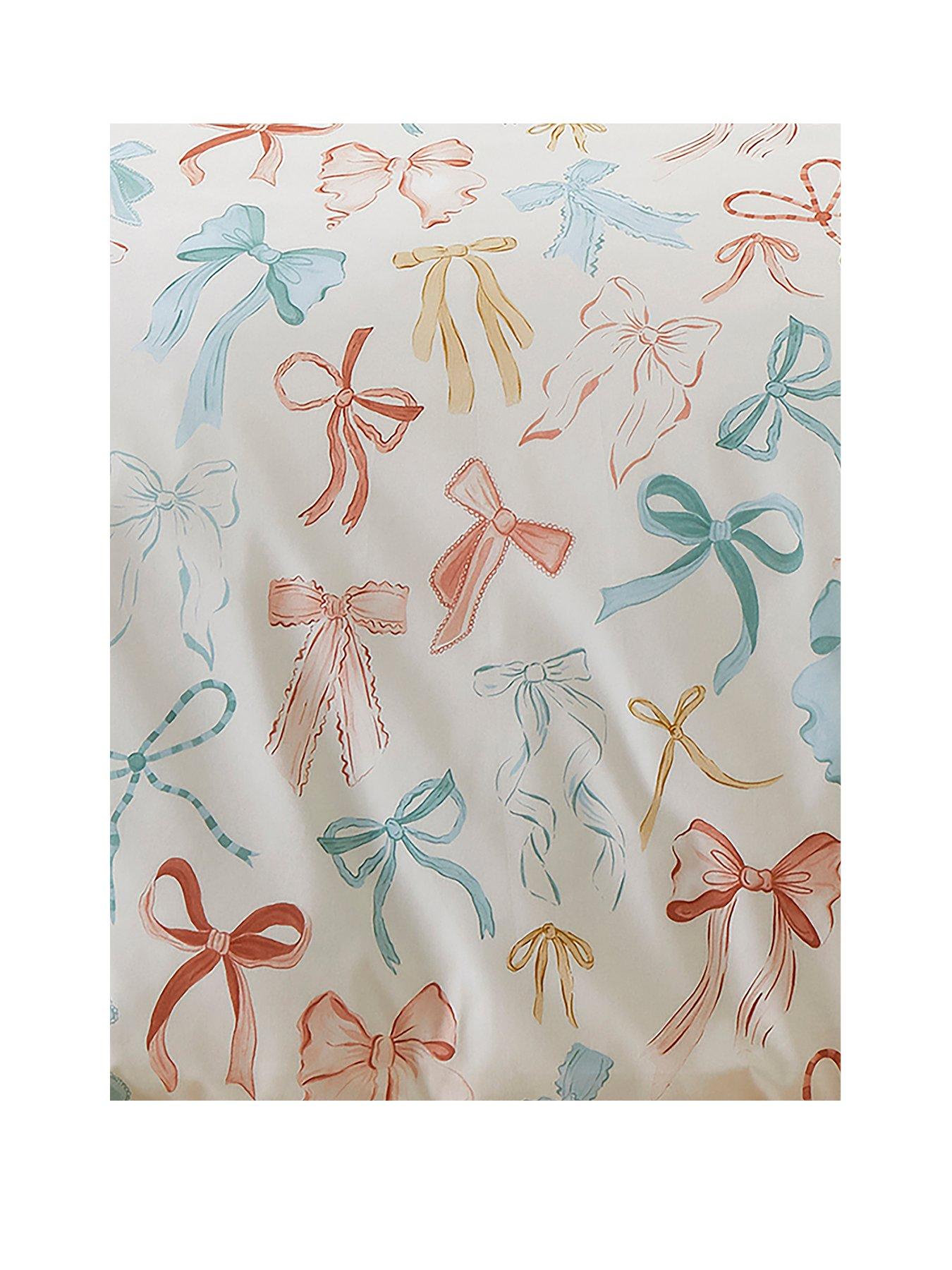 Image 2 of 3 of Fusion Evelyn Reversible Bow Print Duvet Cover Set