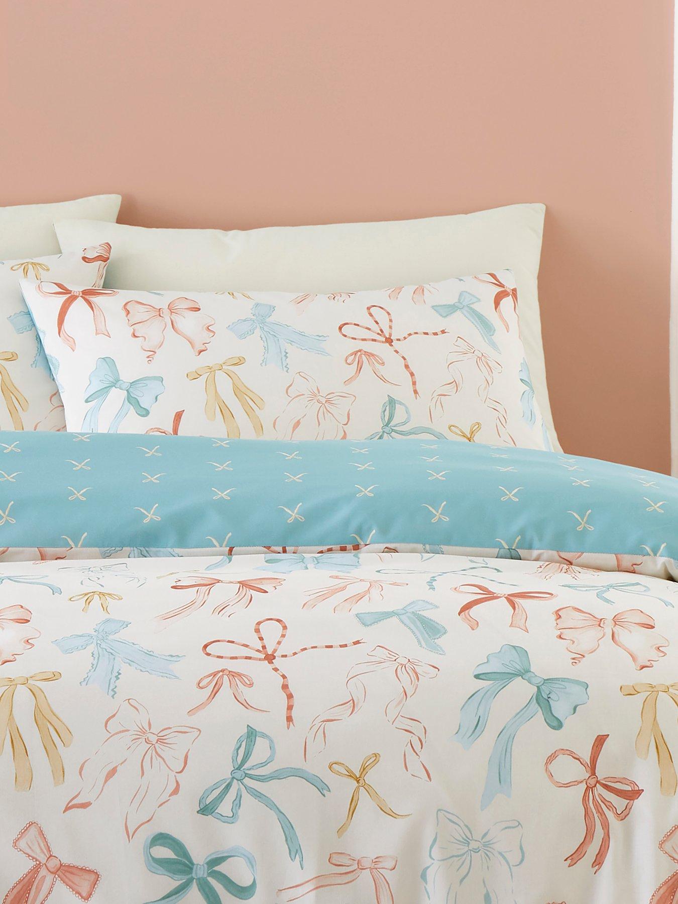 Image 3 of 3 of Fusion Evelyn Reversible Bow Print Duvet Cover Set
