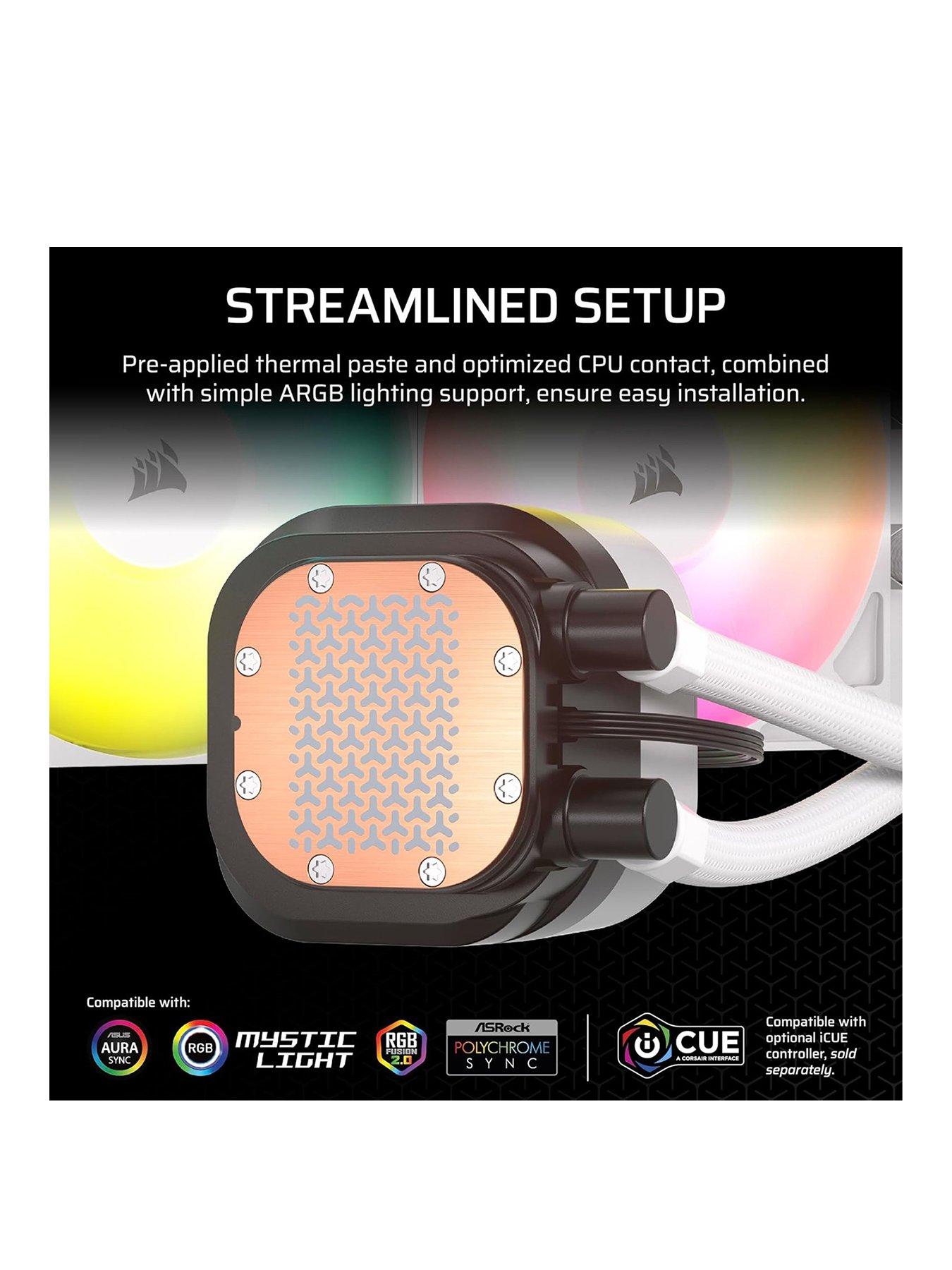 CORSAIR NAUTILUS 360 ARGB White, 360mm Radiator, Liquid CPU Cooler | Very