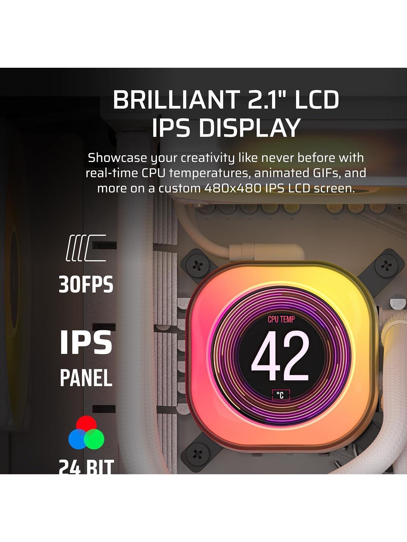 Image 4 of 7 of CORSAIR iCUE LINK TITAN 360 RX LCD White AIO, 360mm Radiator, Liquid CPU Cooler