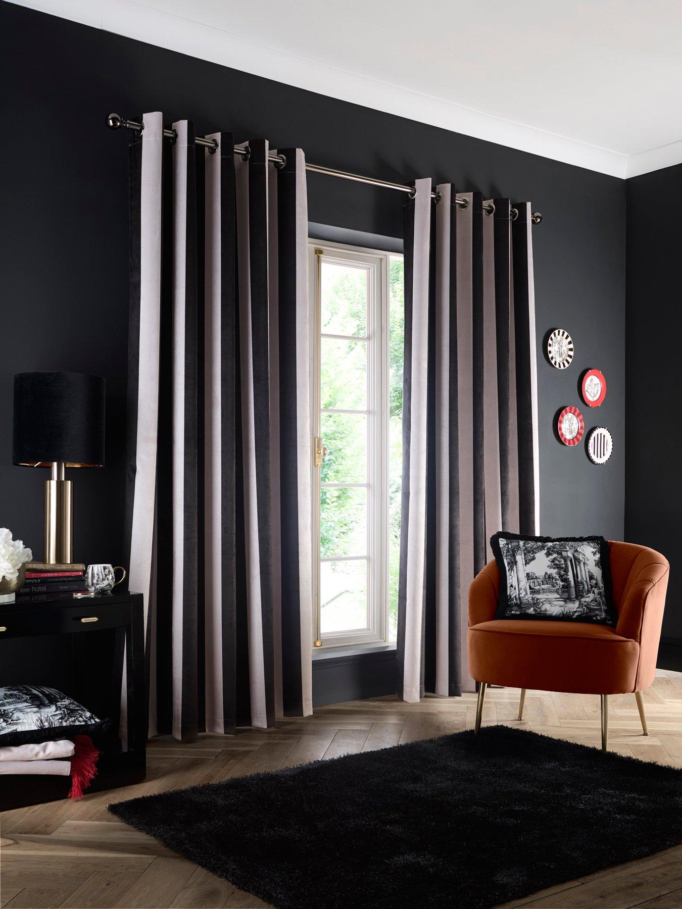 undefined Festivo Stripe -blackout 66" Width X 54" Drop (168 X 137cm) Pair Of Eyelet Curtains
