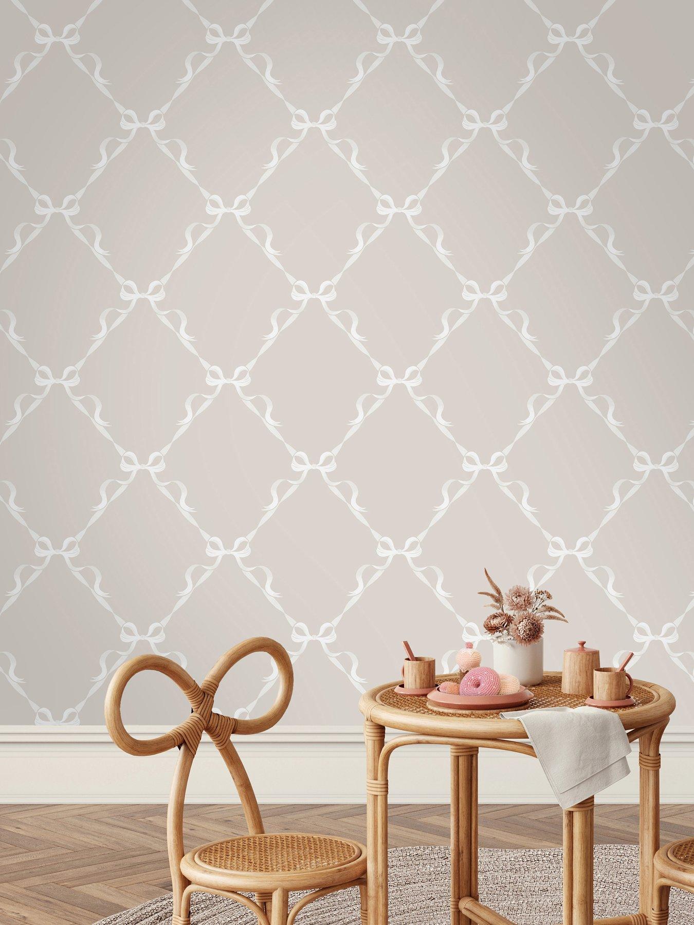 Holden Decor Tied With A Bow Wallpaper - Warm Grey
