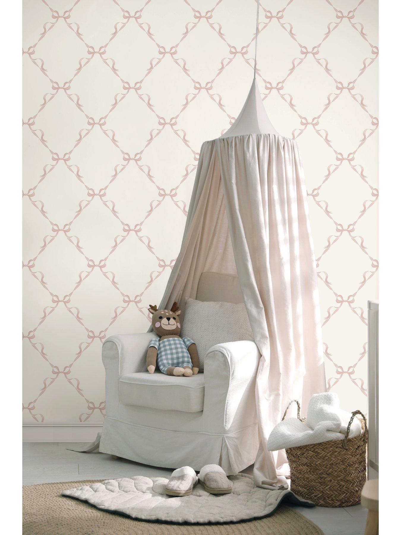 Image 3 of 6 of Holden Decor Tied With A Bow Wallpaper - Pink/cream