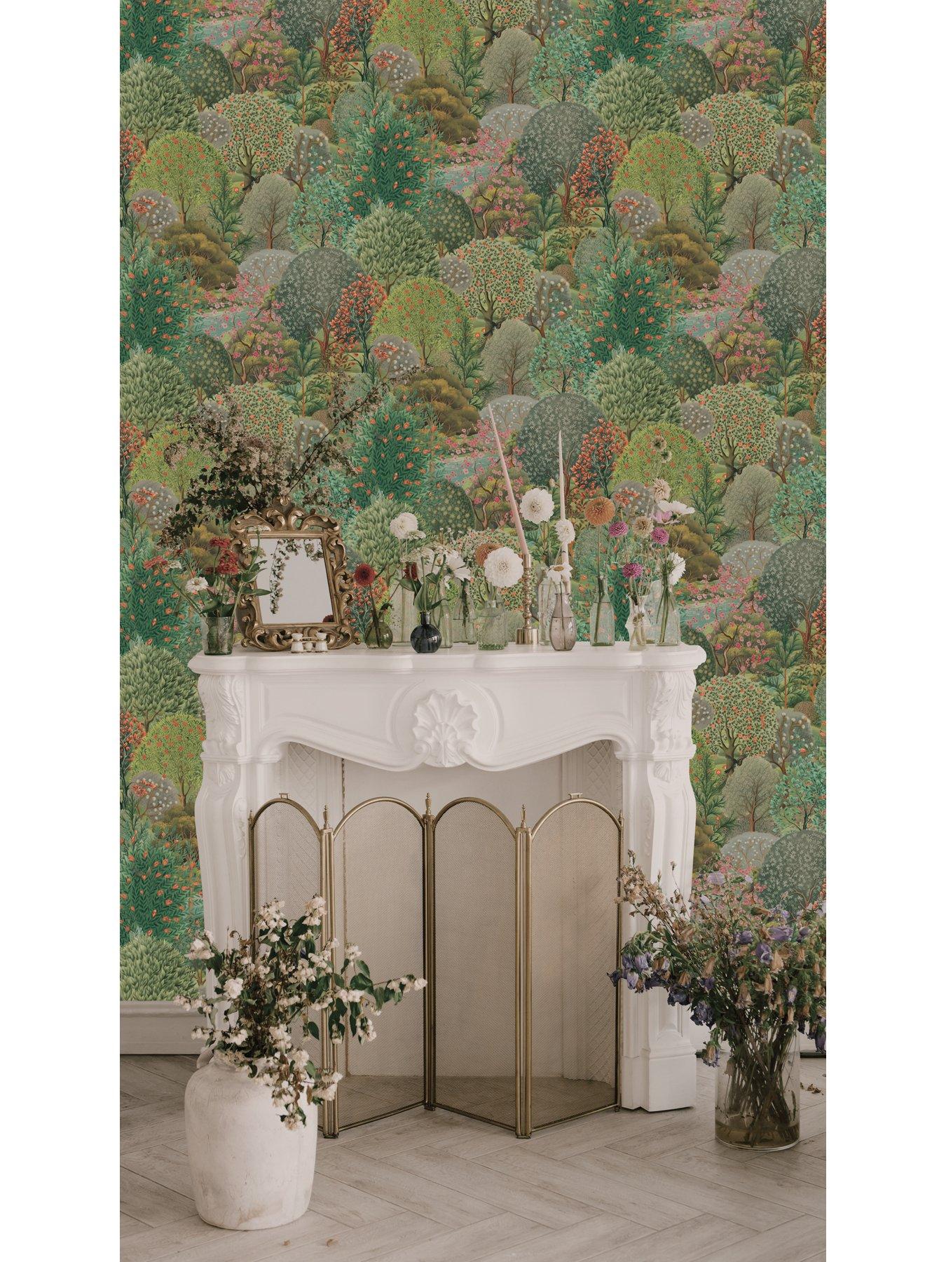 Image 3 of 5 of Holden Decor Tree Tapestry Wallpaper - Green