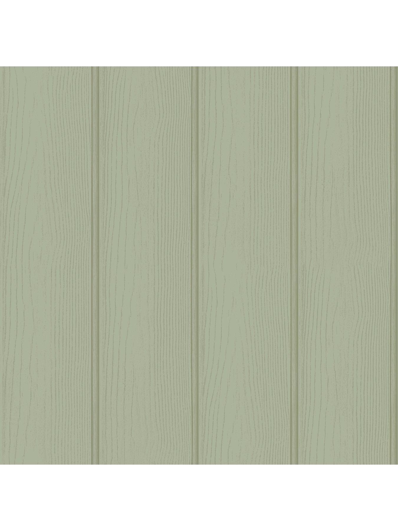 Image 2 of 6 of Holden Decor Tongue &amp; Groove Wallpaper - Sage Green