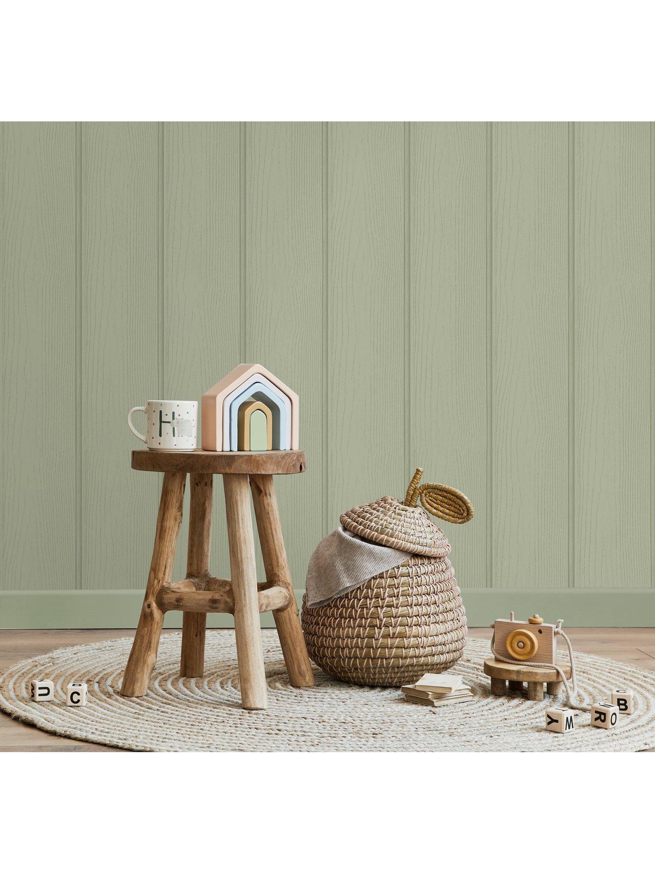 Image 5 of 6 of Holden Decor Tongue &amp; Groove Wallpaper - Sage Green