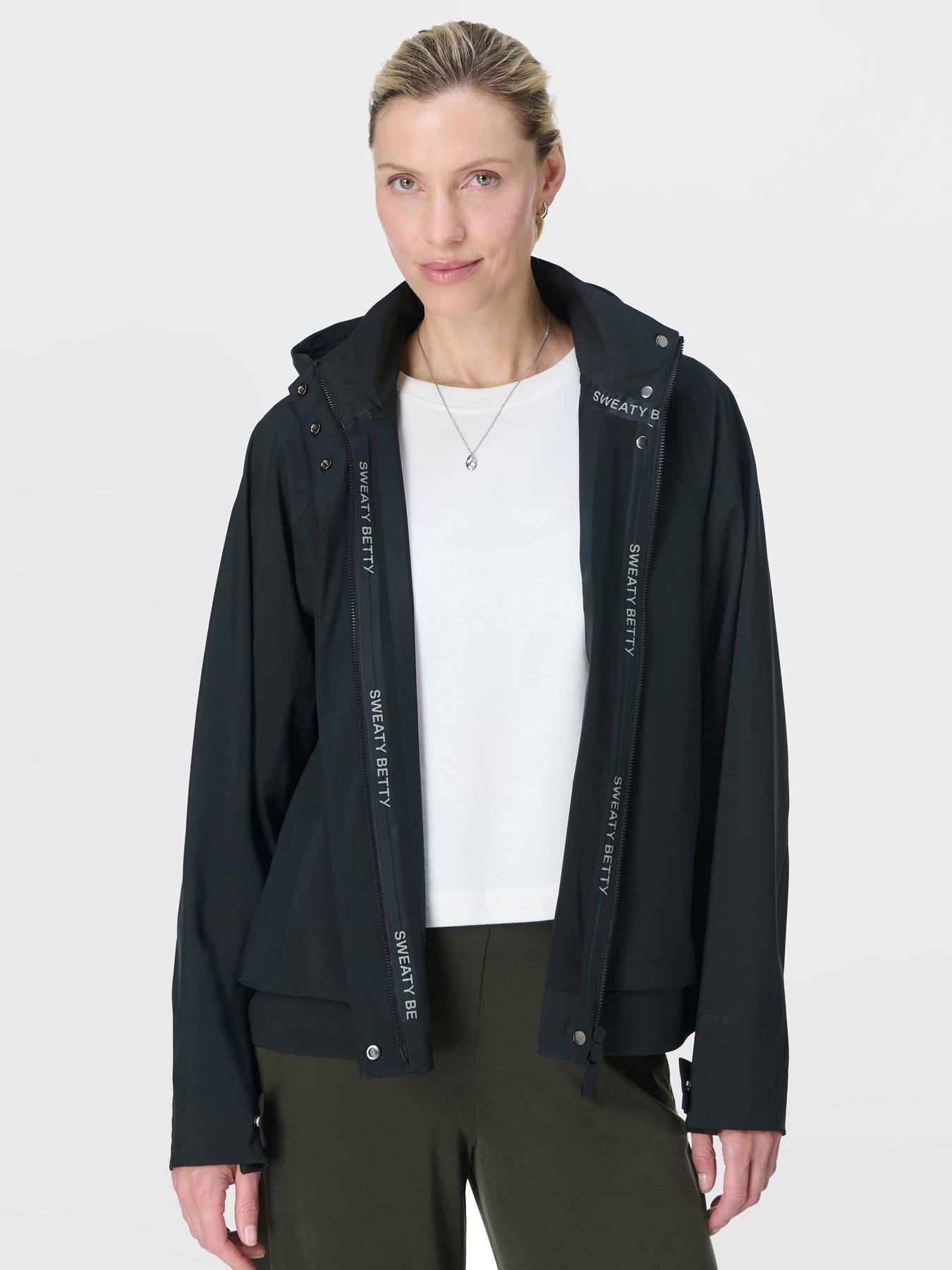 undefined Womens Training Motion Waterproof Cropped Parka - Black