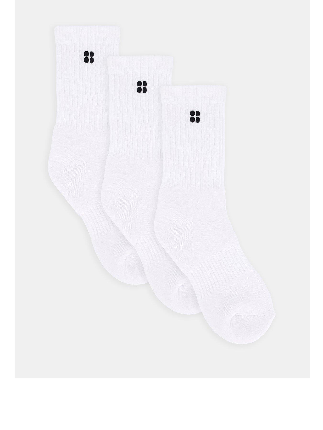 Sweaty Betty Womens Training Essentials Crew 3 Pack Socks - White