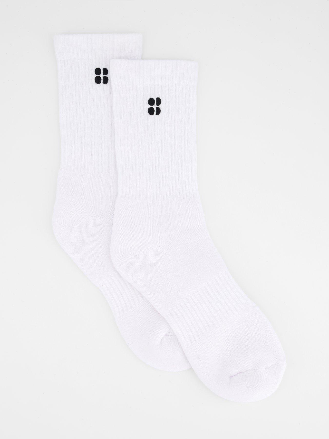 Image 2 of 4 of Sweaty Betty Womens Training Essentials Crew 3 Pack Socks - White