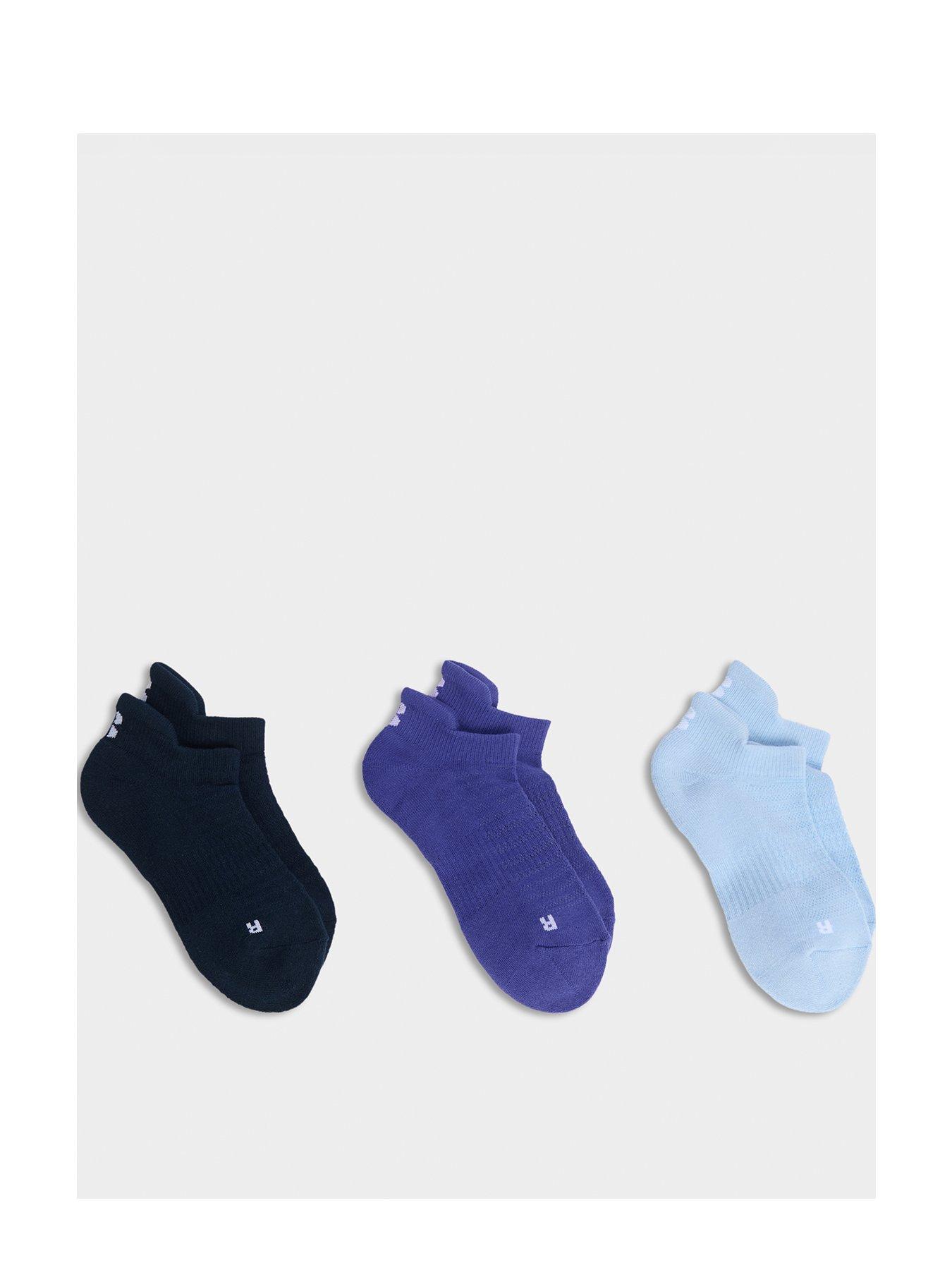 undefined Womens Training Workout Trainer 3 Pack Socks - Blue