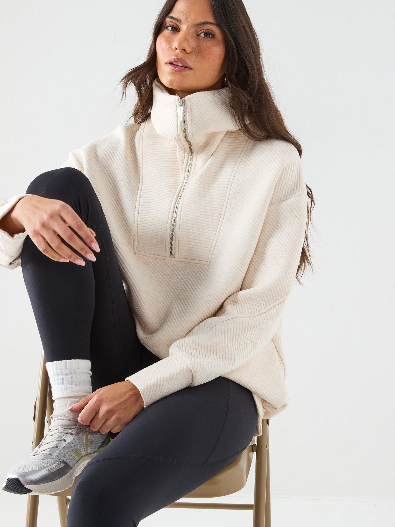 Sweaty Betty Womens Training Radiant Half Zip Sweatshirt - Beige