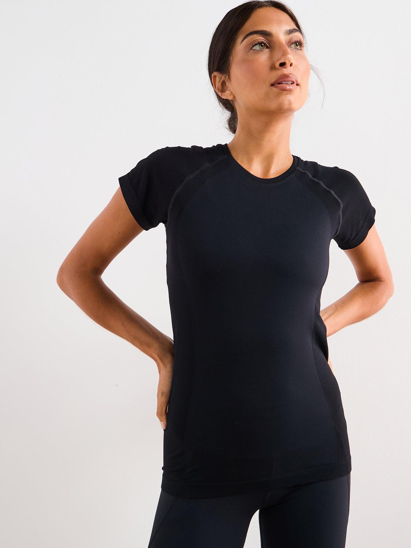 undefined Womens Training Athlete Seamless Workout T-shirt - Black