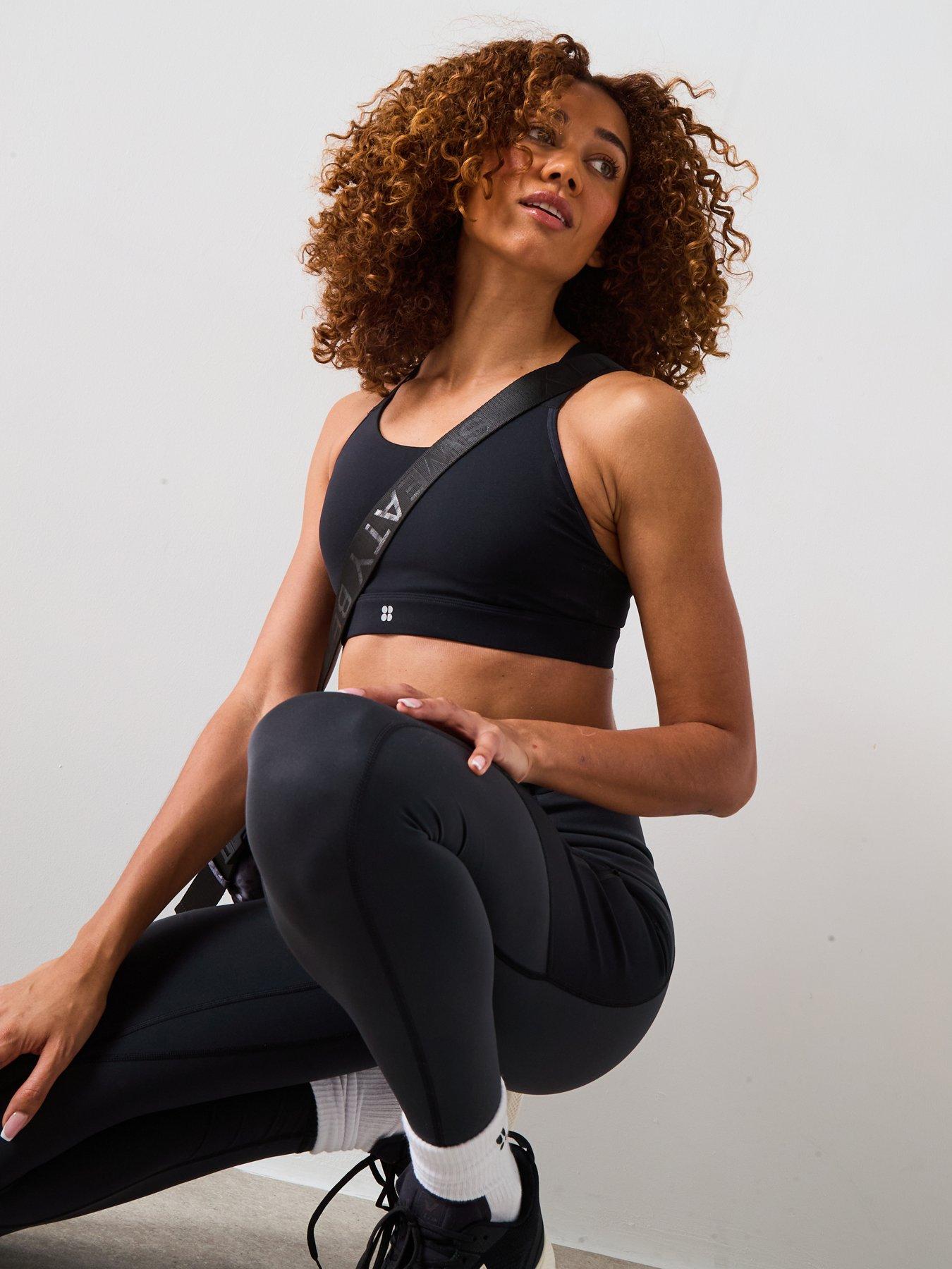 Image 6 of 6 of Sweaty Betty Womens Training Power Medium Impact Sports Bra - Black